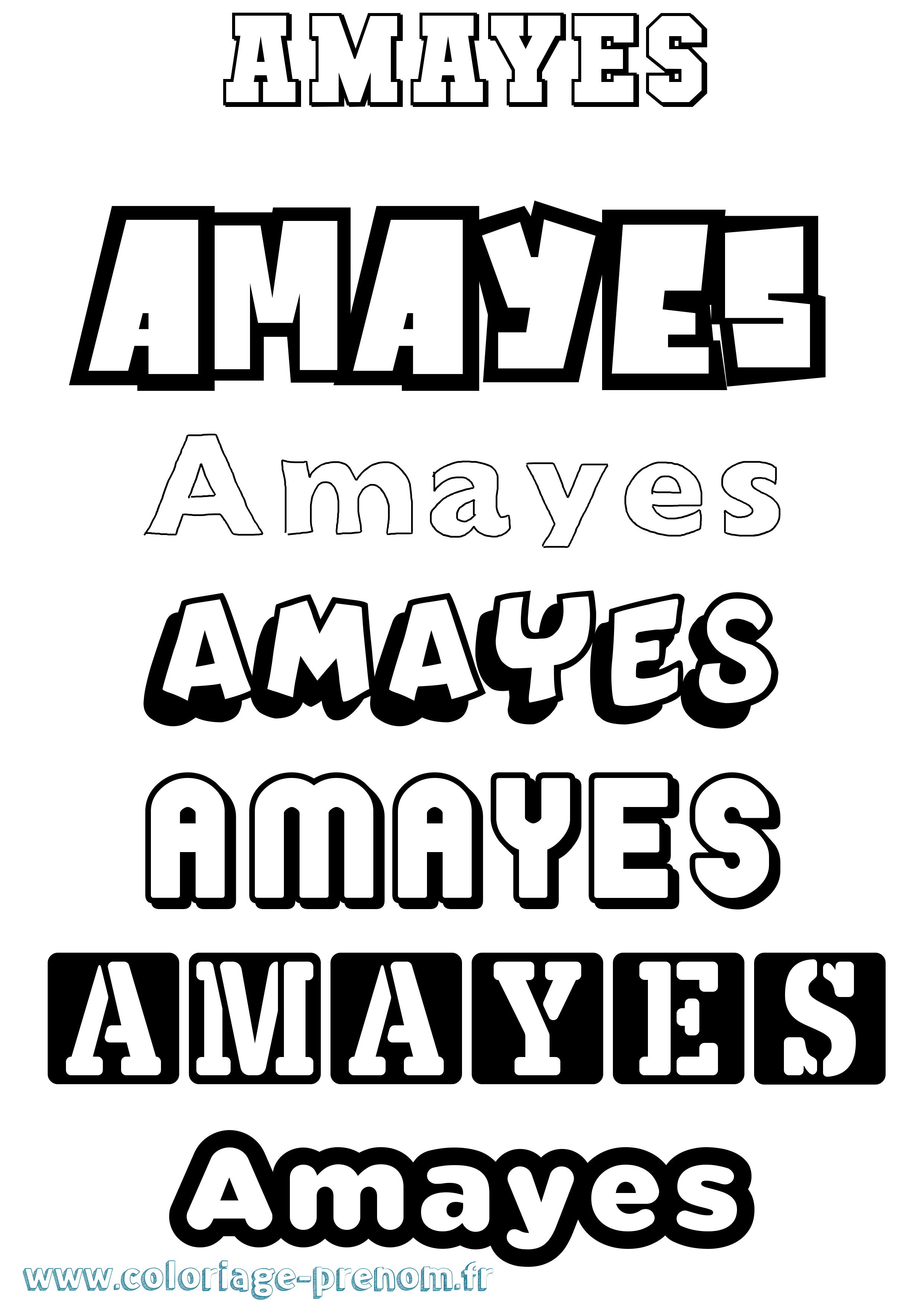Coloriage Amayes Simple Coloriage prénom Amayes Simple