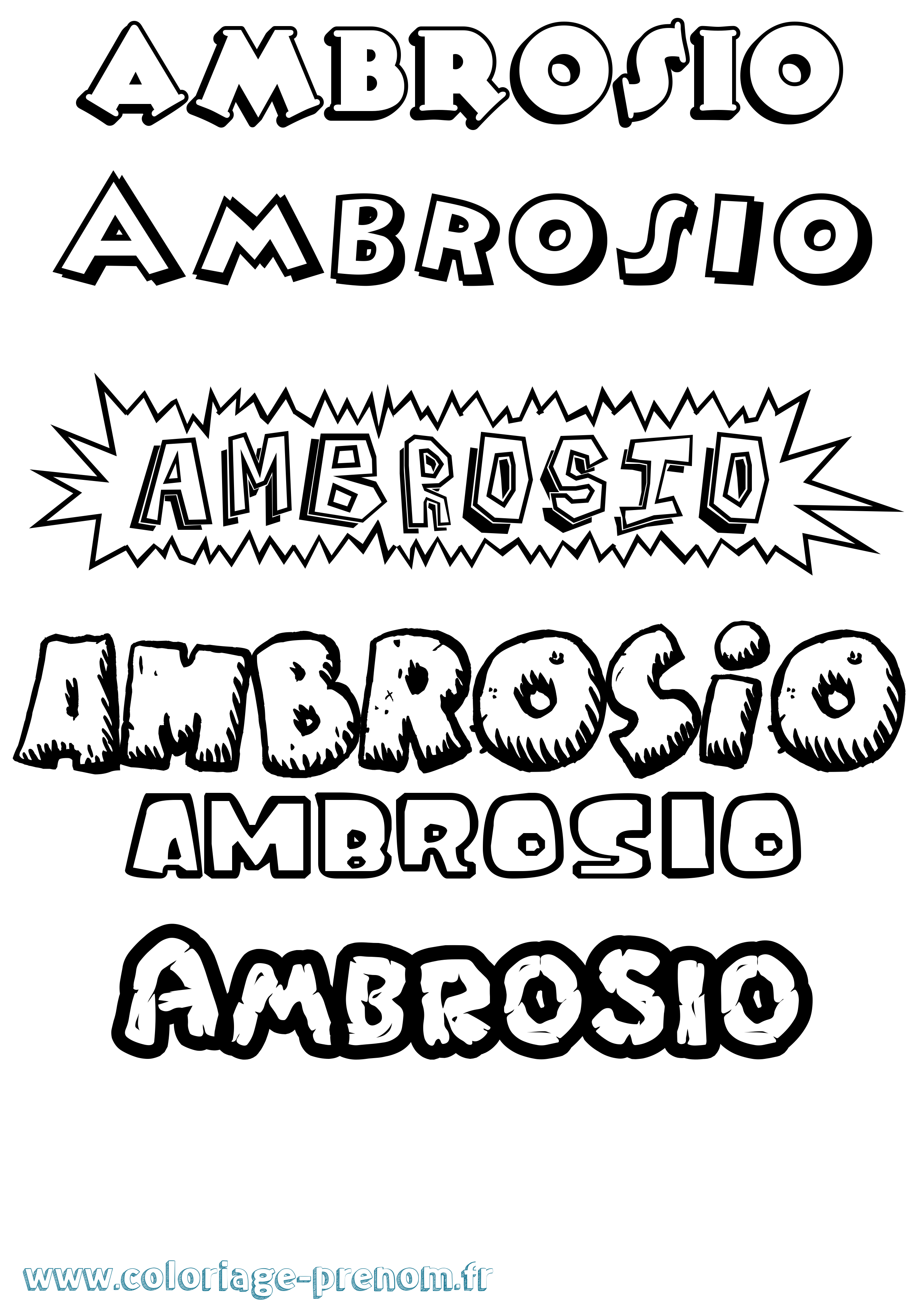 Coloriage Ambrosio Dessin Animé Coloriage prénom Ambrosio Dessin Animé