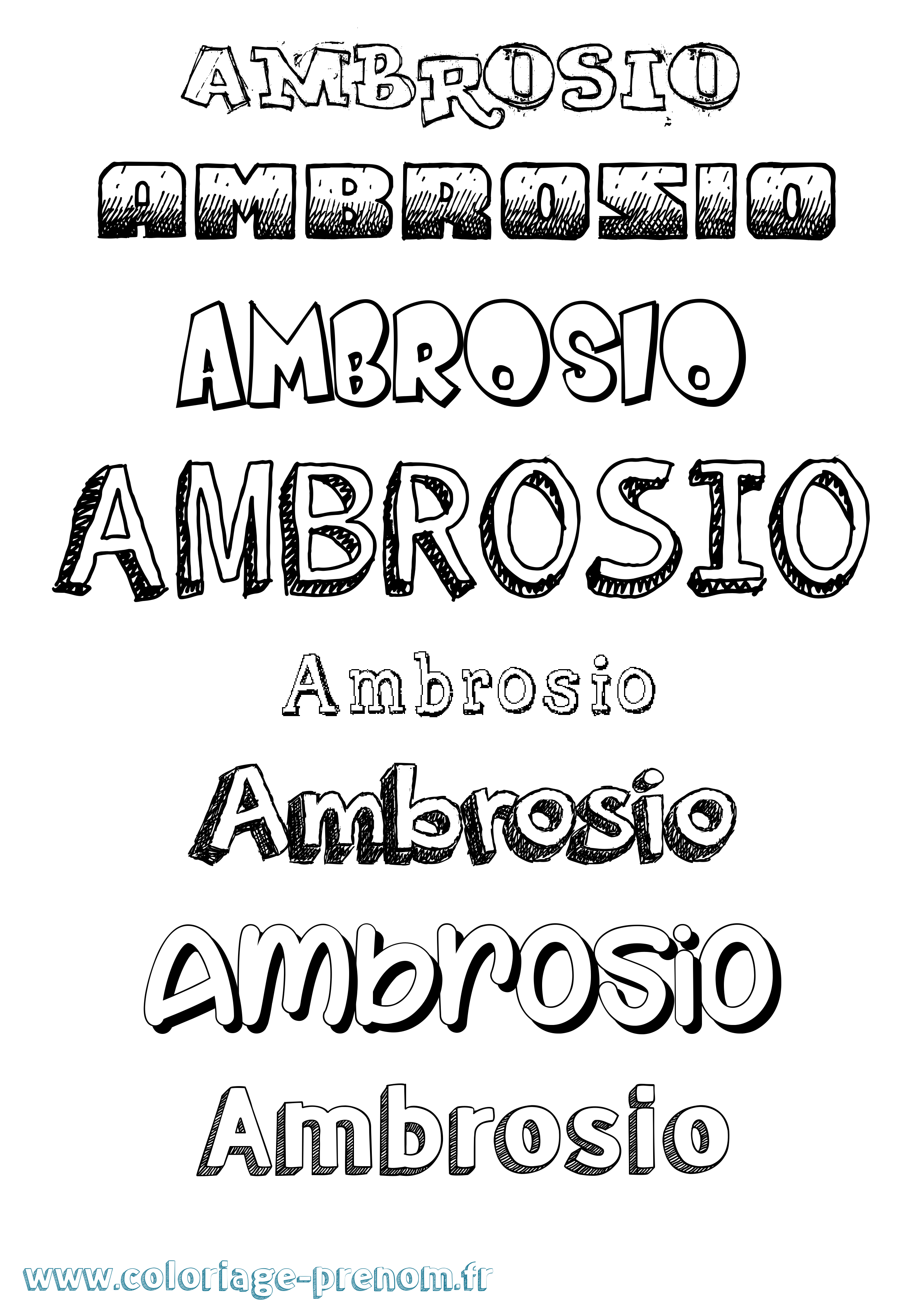 Coloriage Ambrosio Dessiné Coloriage prénom Ambrosio Dessiné