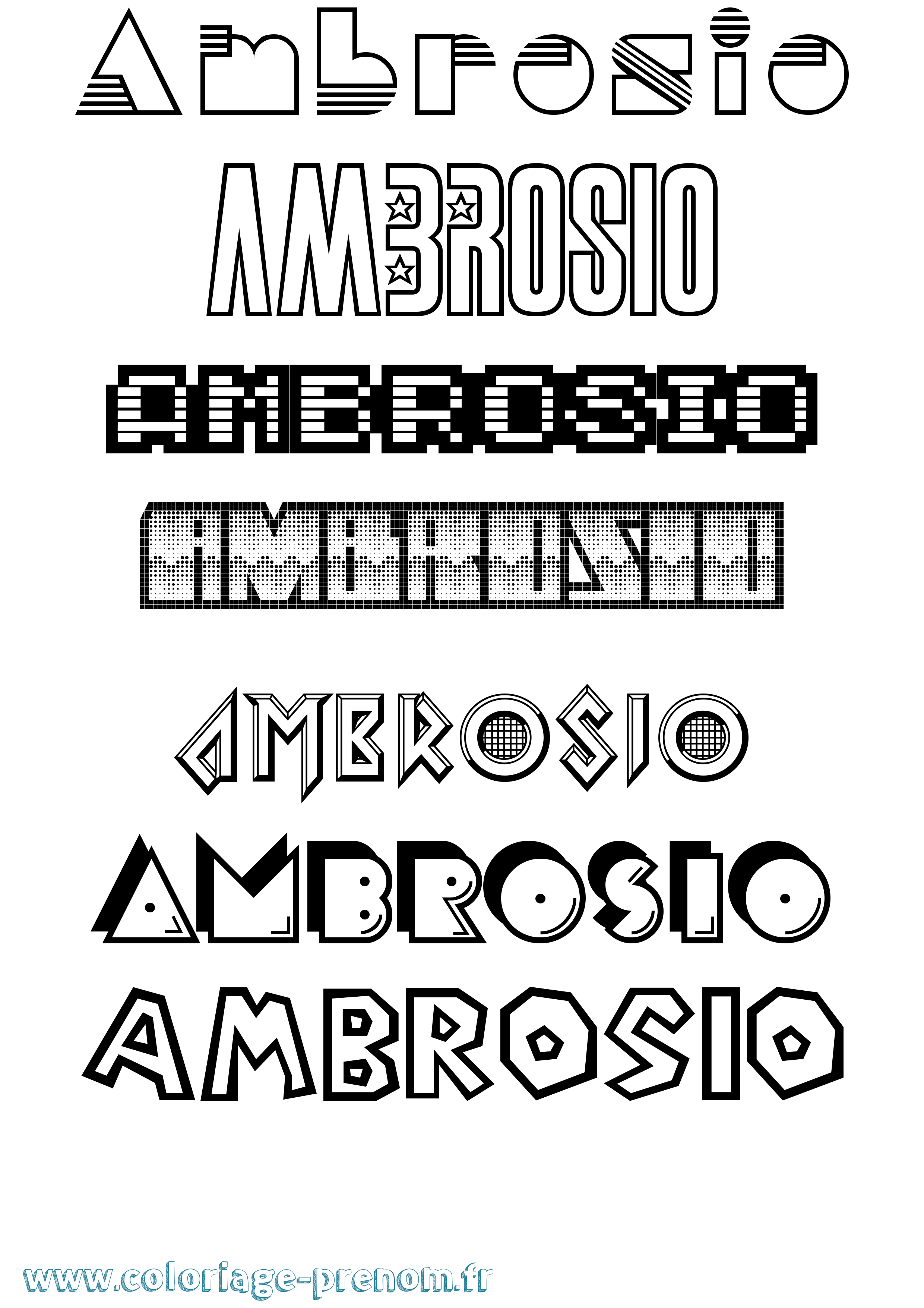 Coloriage Ambrosio Jeux Vidéos Coloriage prénom Ambrosio Jeux Vidéos