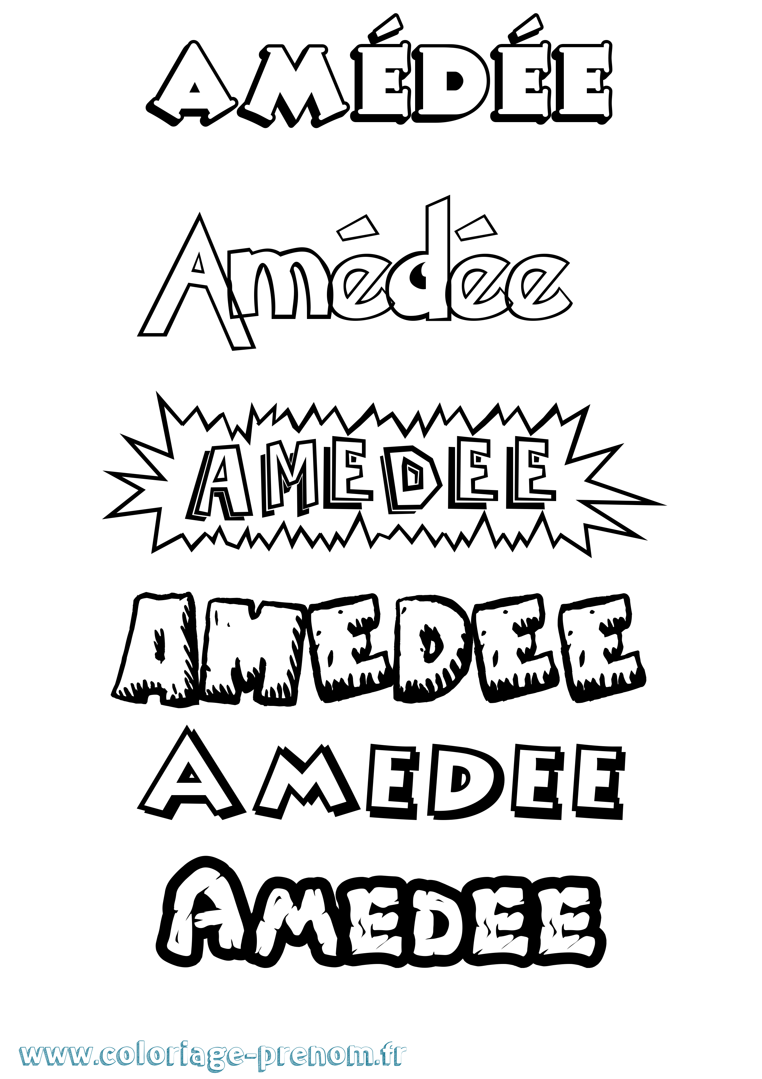 Coloriage Amédée Dessin Animé Coloriage prénom Amédée Dessin Animé