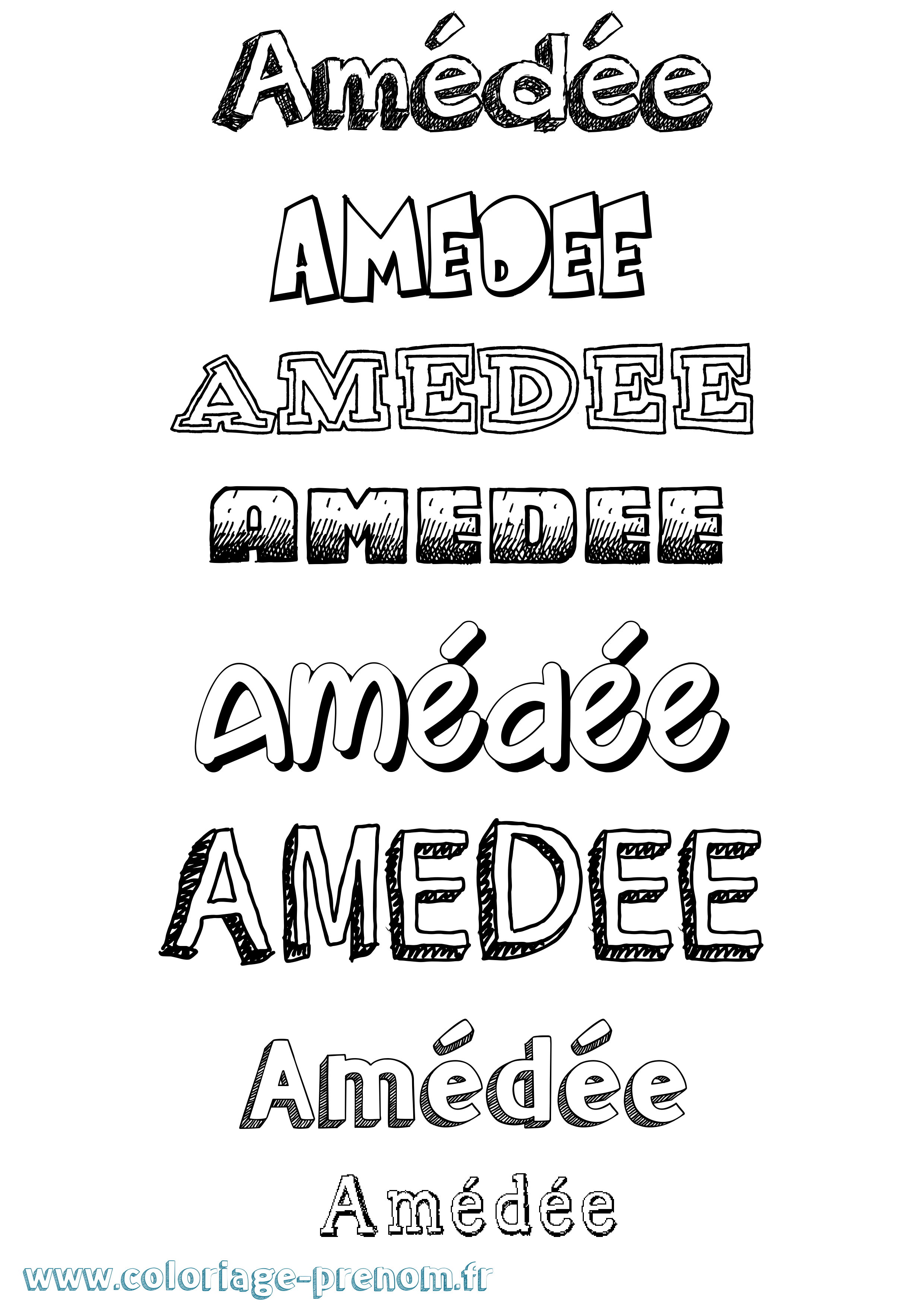Coloriage Amédée Dessiné Coloriage prénom Amédée Dessiné