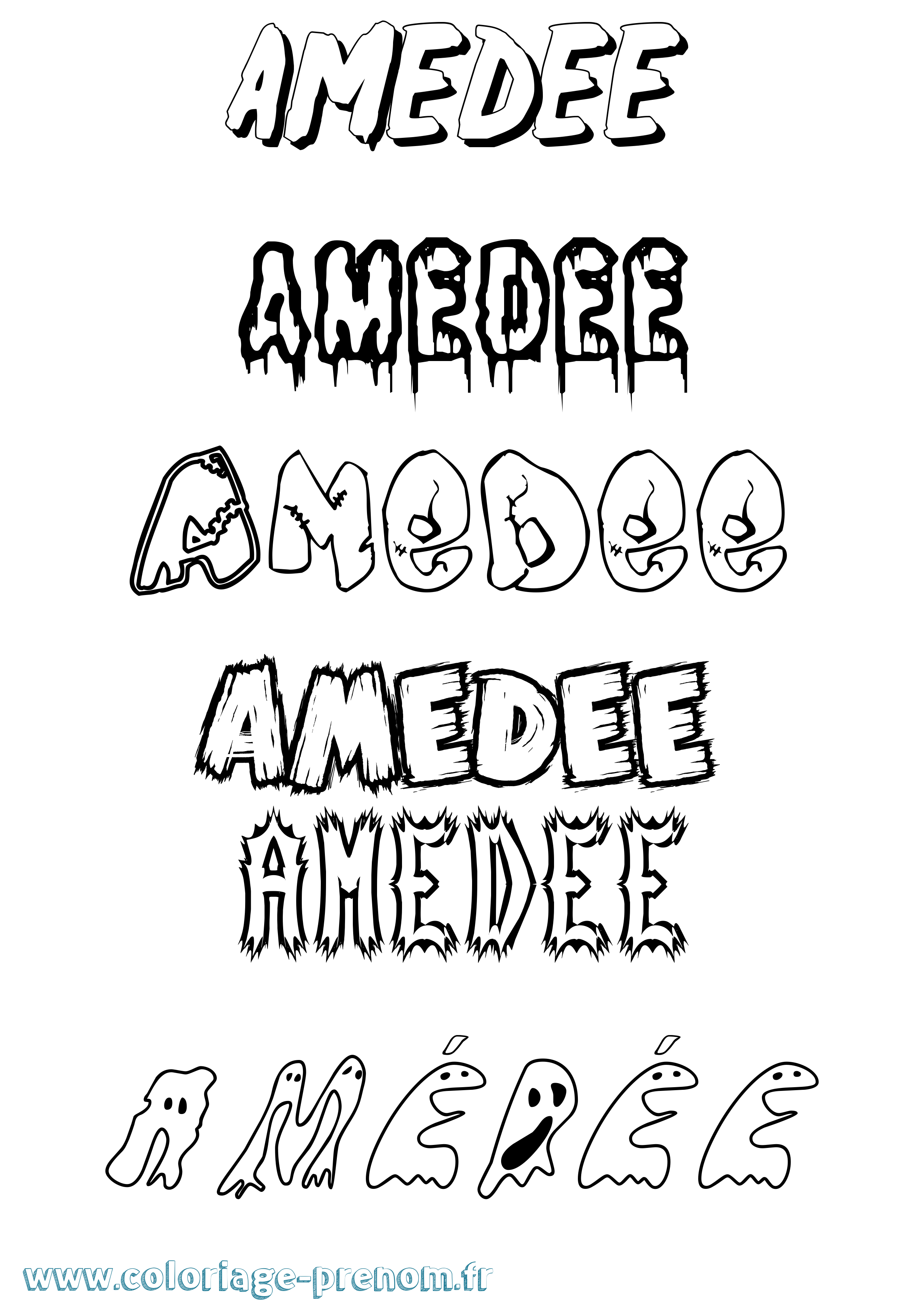 Coloriage Amédée Frisson Coloriage prénom Amédée Frisson
