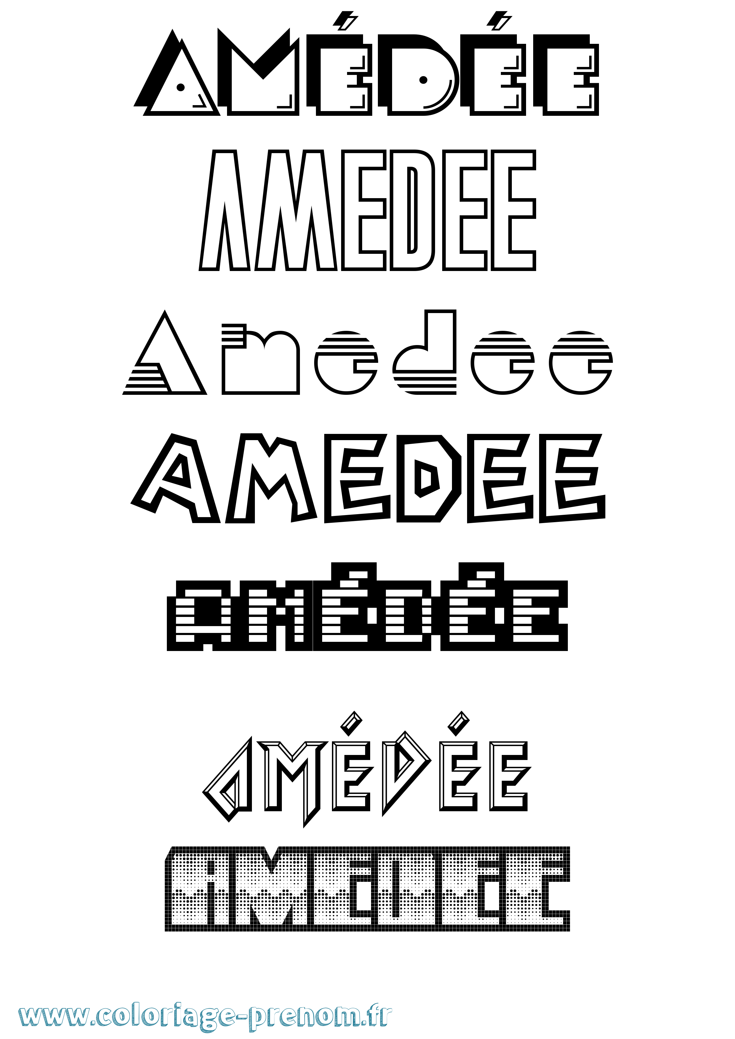 Coloriage Amédée Jeux Vidéos Coloriage prénom Amédée Jeux Vidéos
