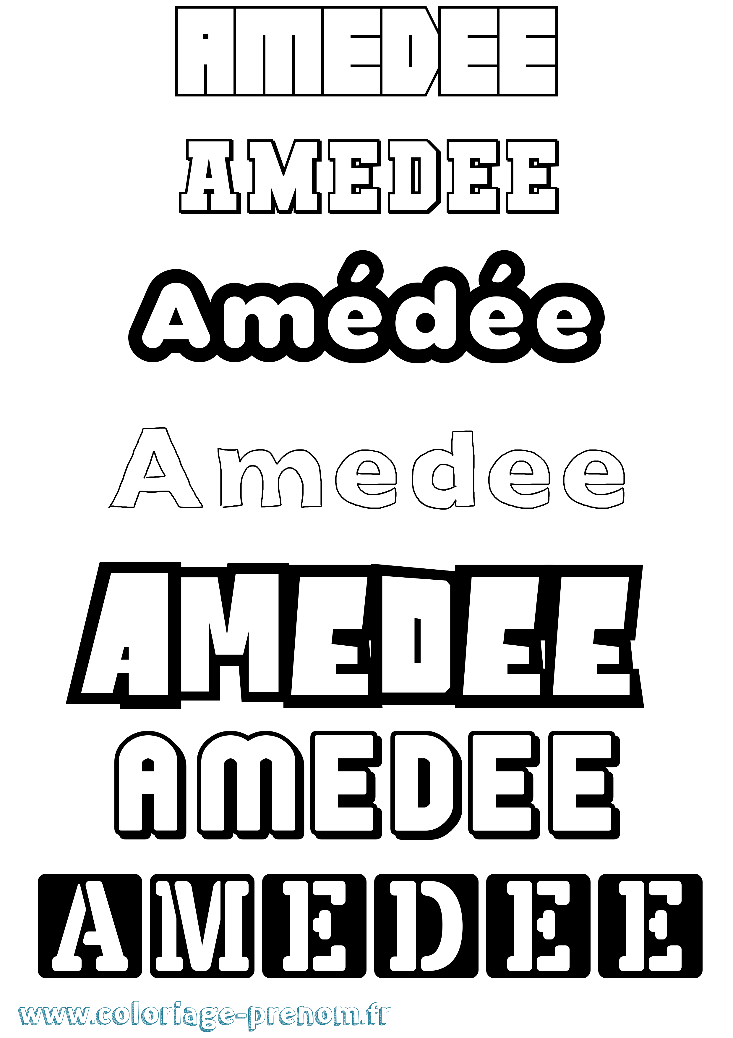 Coloriage Amédée Simple Coloriage prénom Amédée Simple
