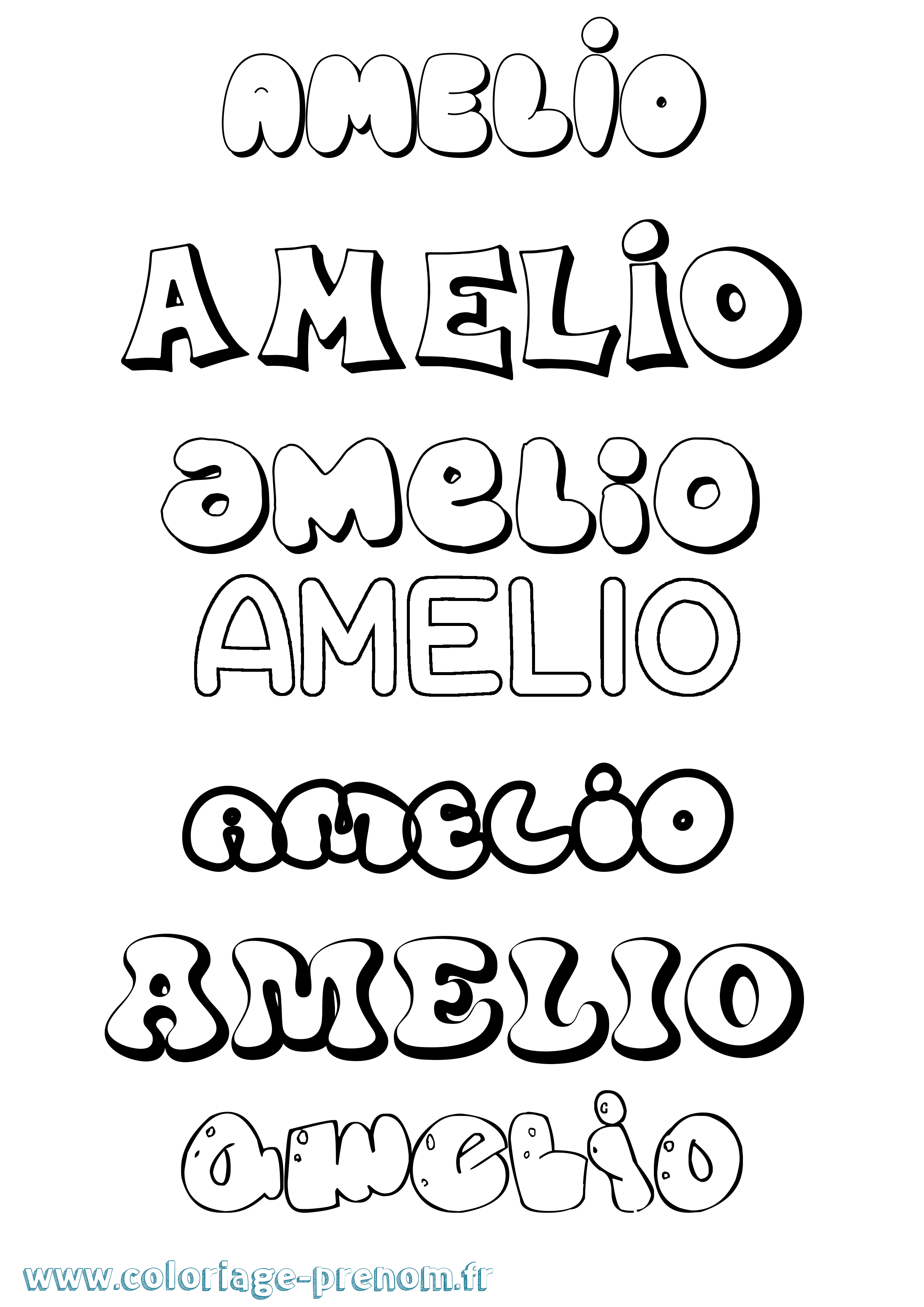 Coloriage Amelio Bubble Coloriage prénom Amelio Bubble