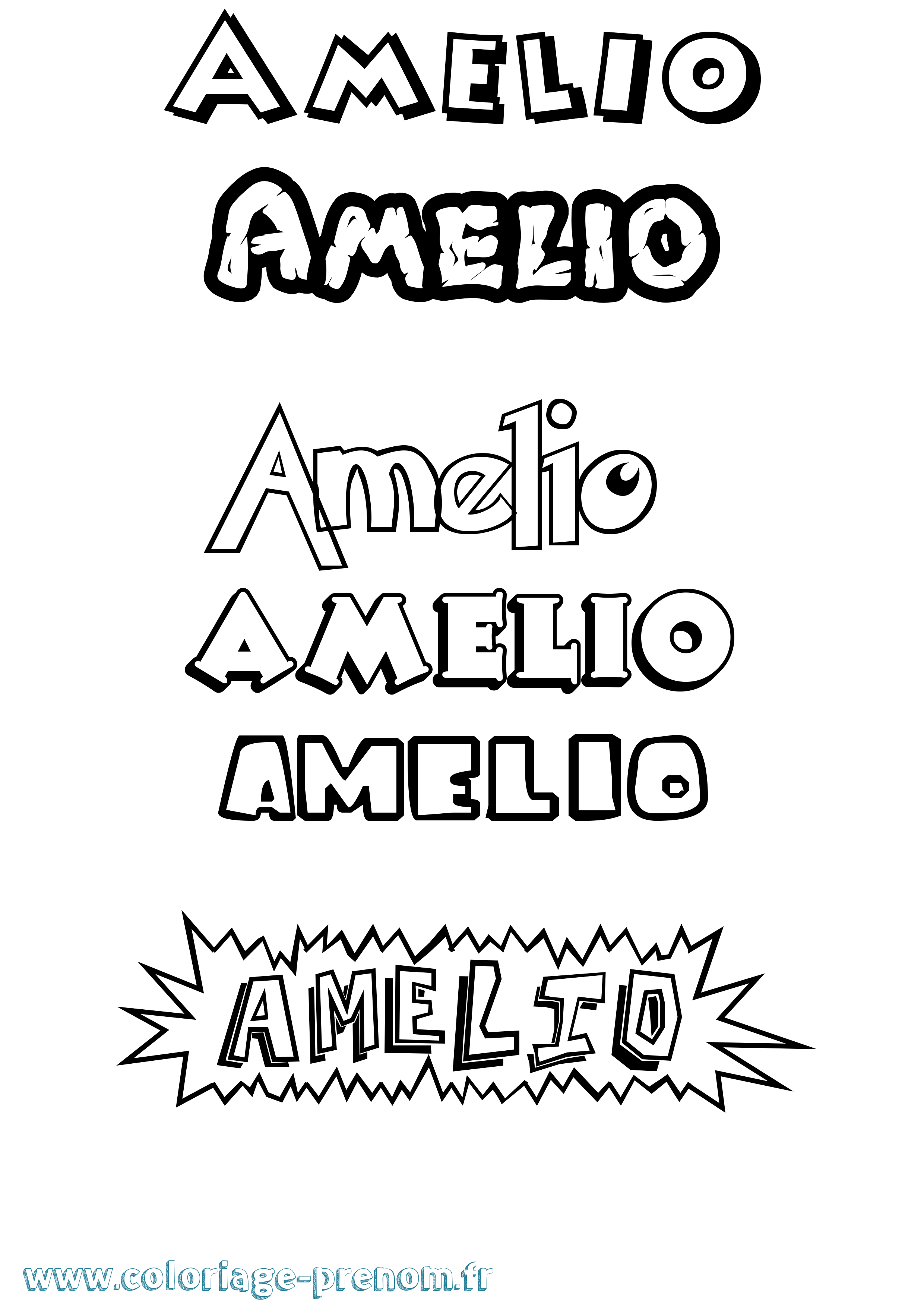 Coloriage Amelio Dessin Animé Coloriage prénom Amelio Dessin Animé