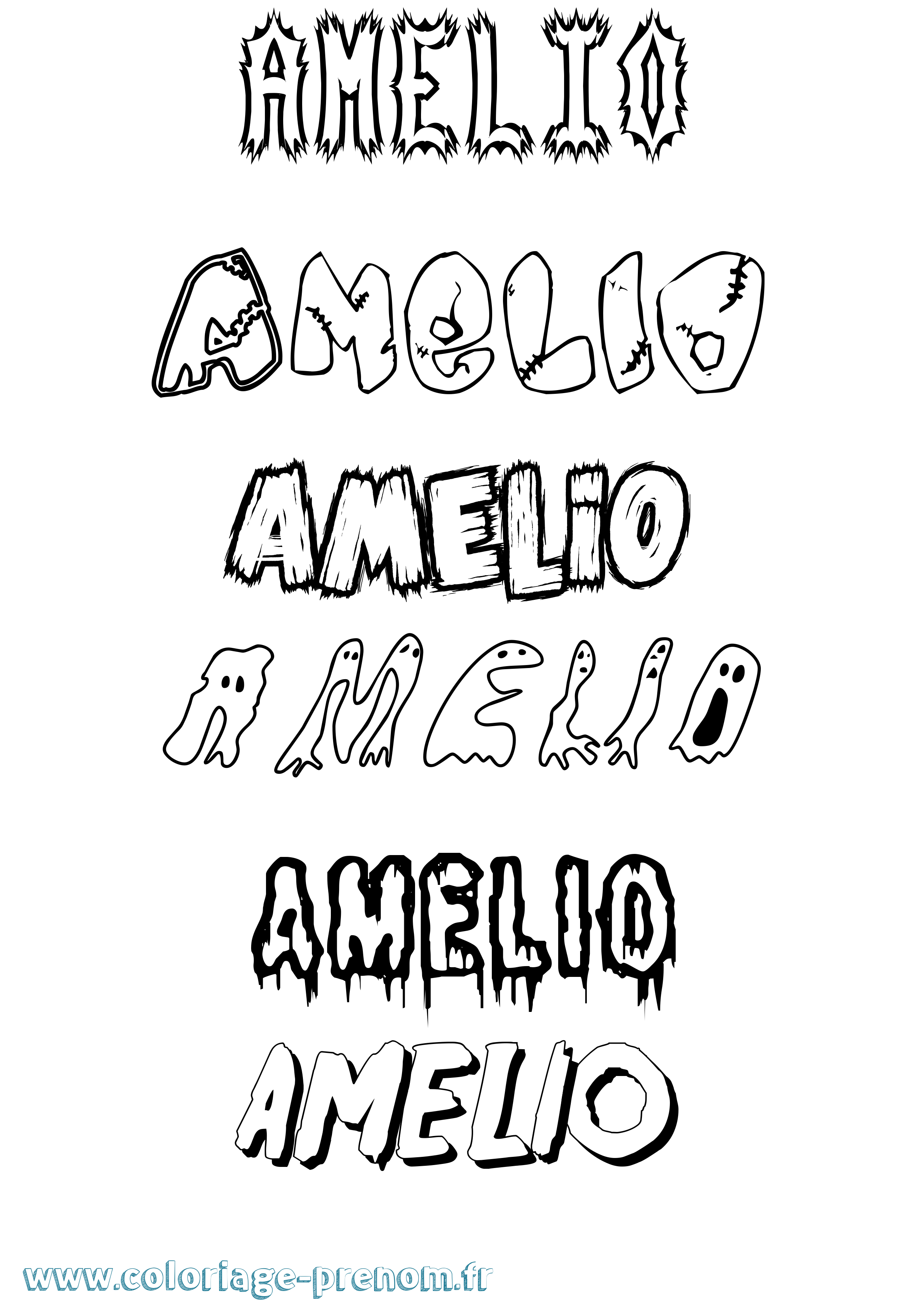 Coloriage Amelio Frisson Coloriage prénom Amelio Frisson