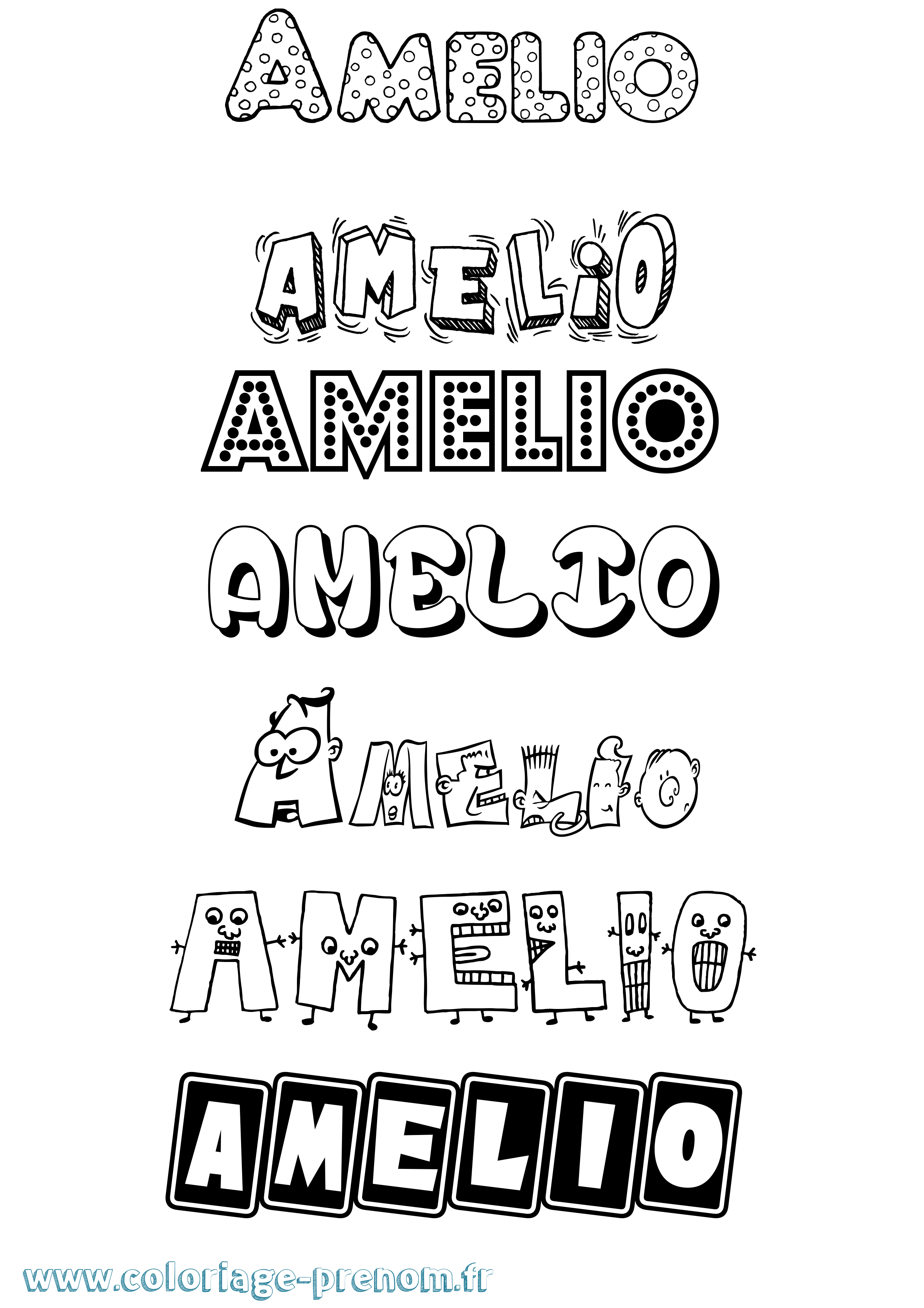 Coloriage Amelio Fun Coloriage prénom Amelio Fun