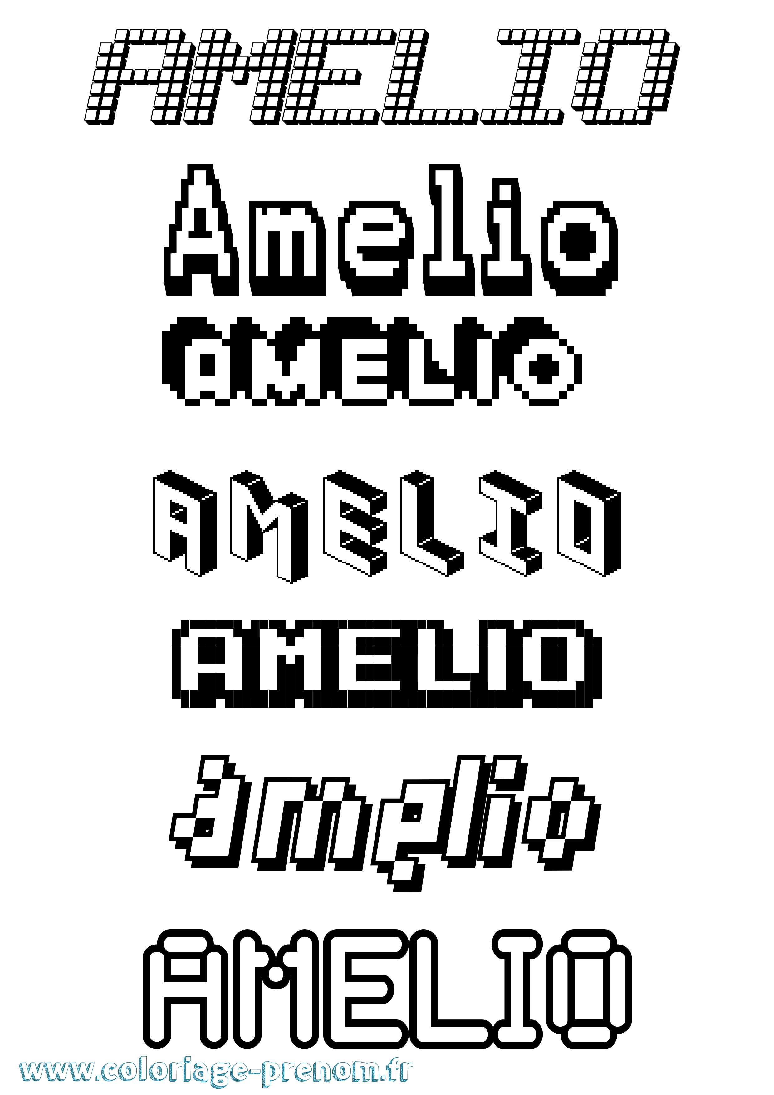 Coloriage Amelio Pixel Coloriage prénom Amelio Pixel