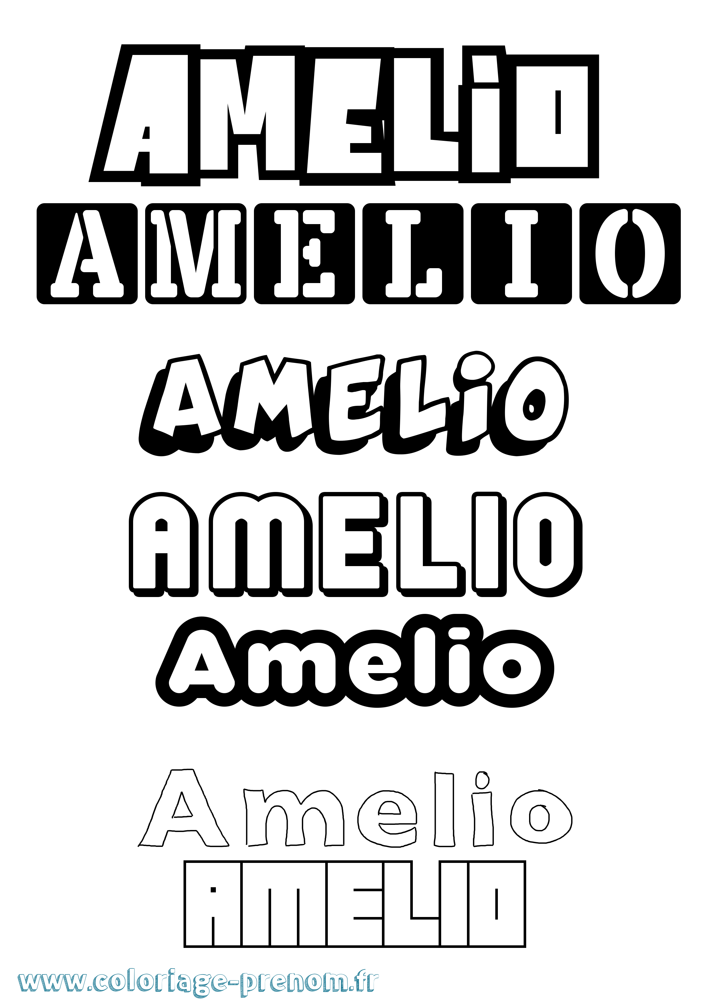 Coloriage Amelio Simple Coloriage prénom Amelio Simple