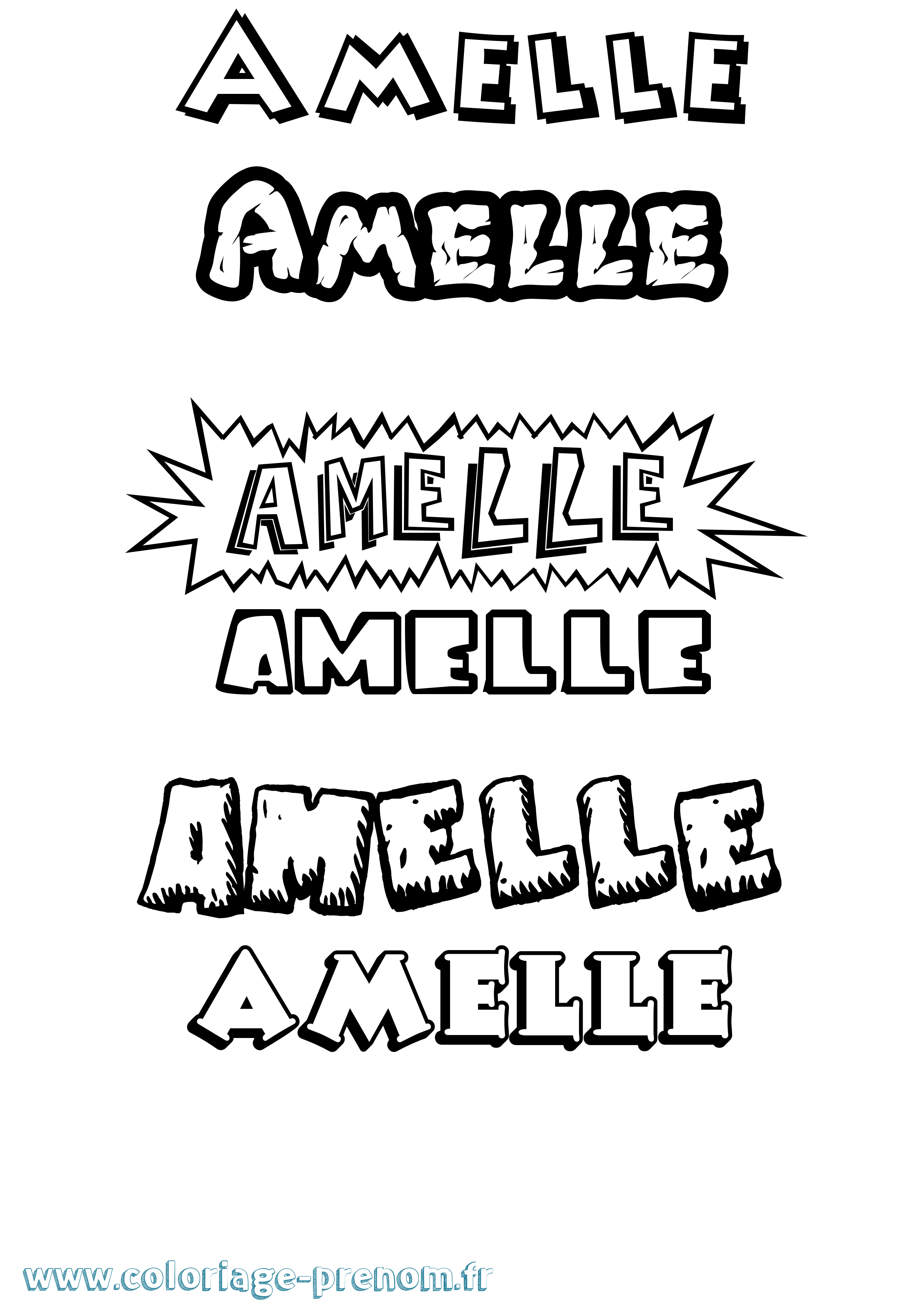 Coloriage Amelle Dessin Animé Coloriage prénom Amelle Dessin Animé