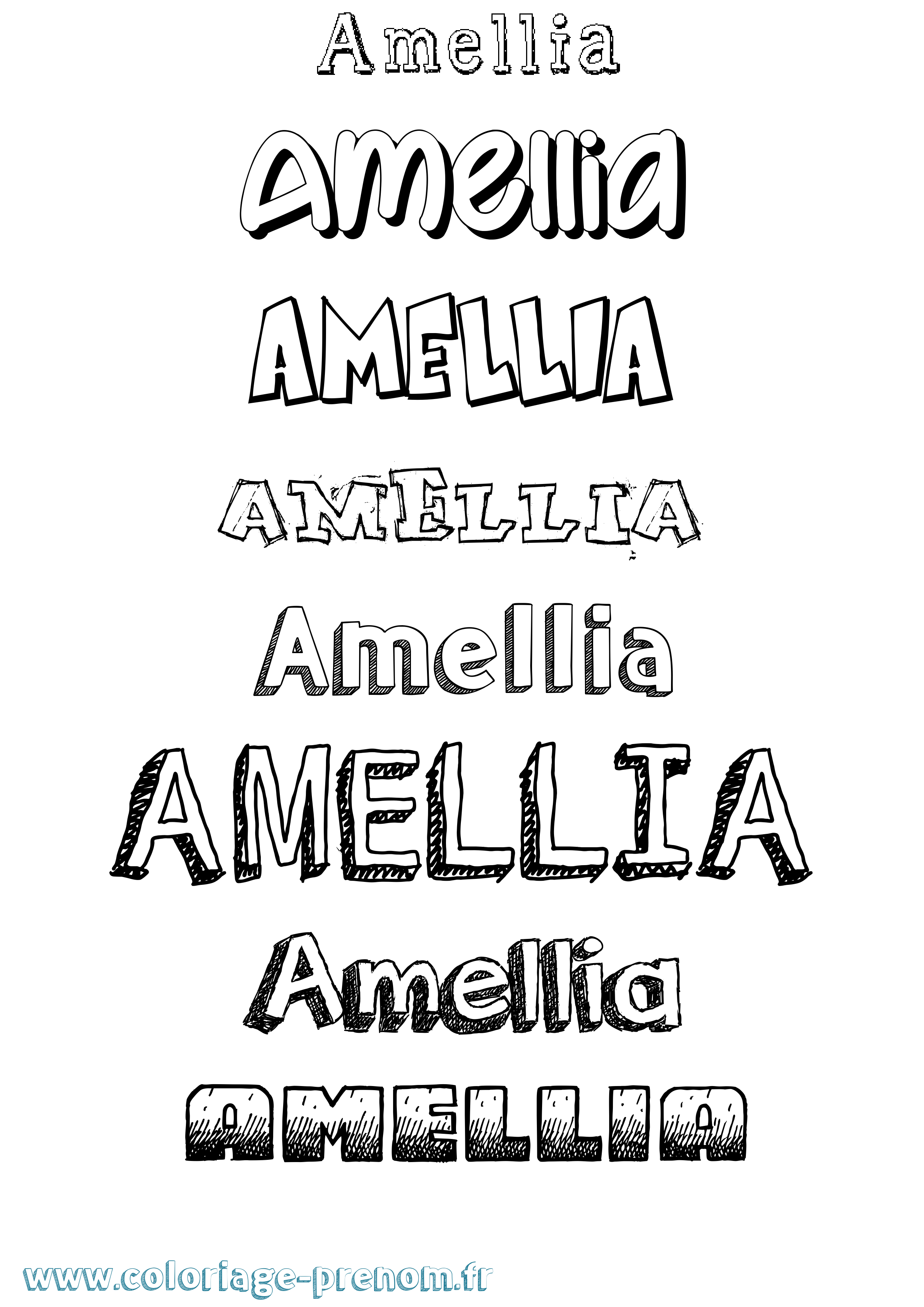Coloriage Amellia Dessiné Coloriage prénom Amellia Dessiné