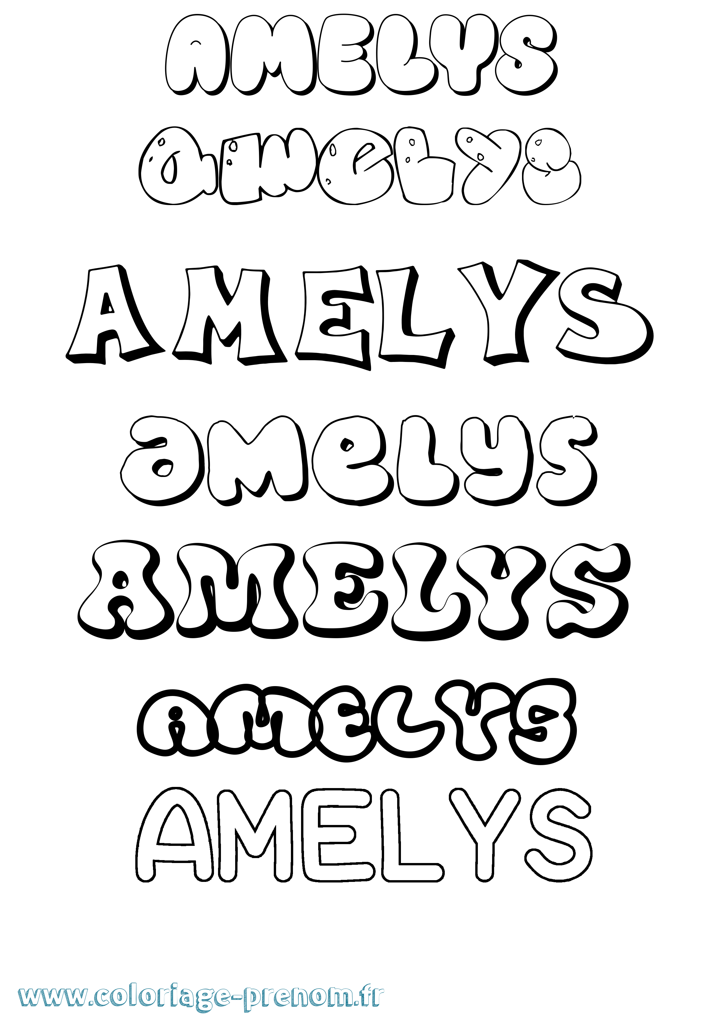 Coloriage Amelys Bubble Coloriage prénom Amelys Bubble