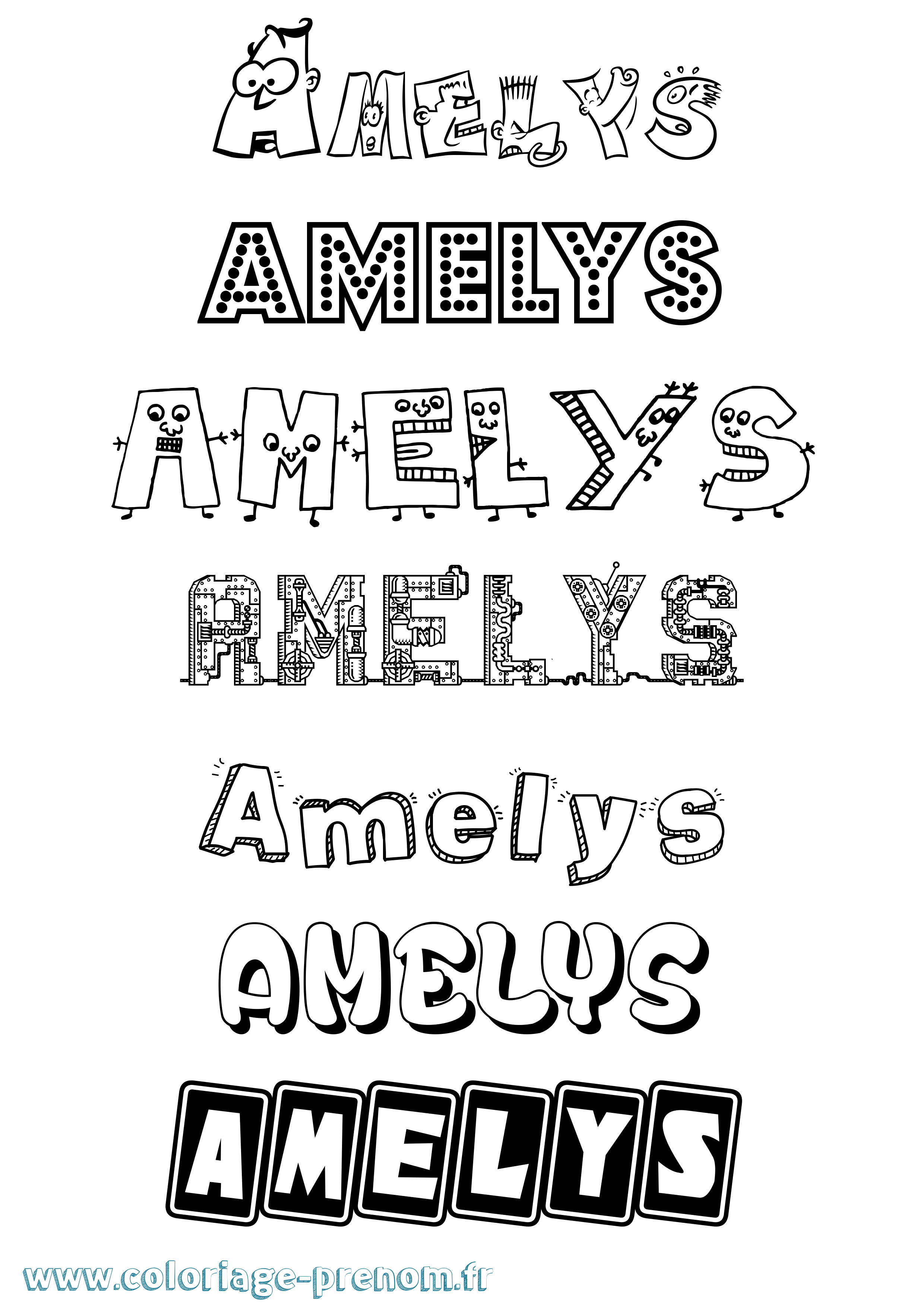 Coloriage Amelys Fun Coloriage prénom Amelys Fun