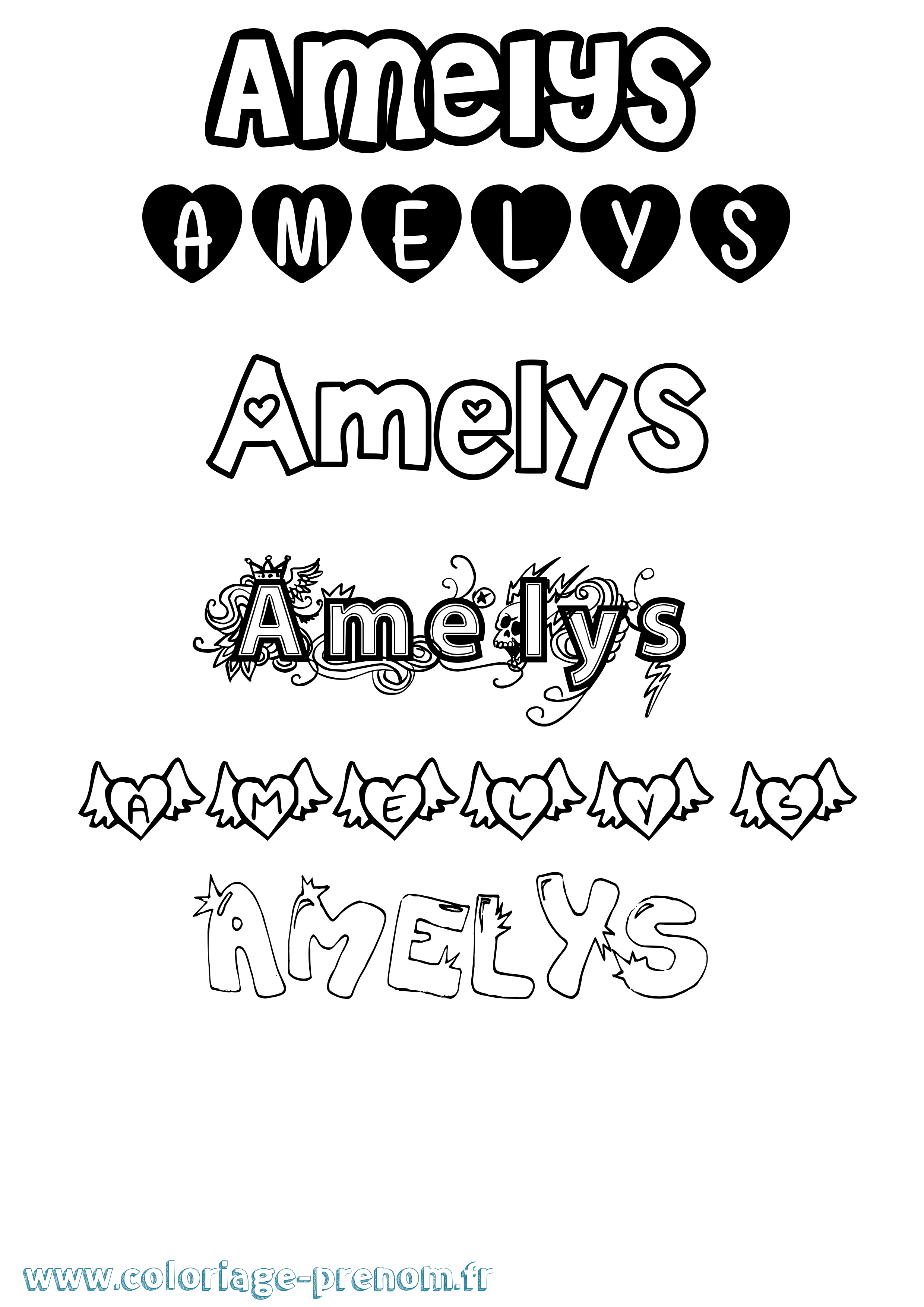 Coloriage Amelys Girly Coloriage prénom Amelys Girly
