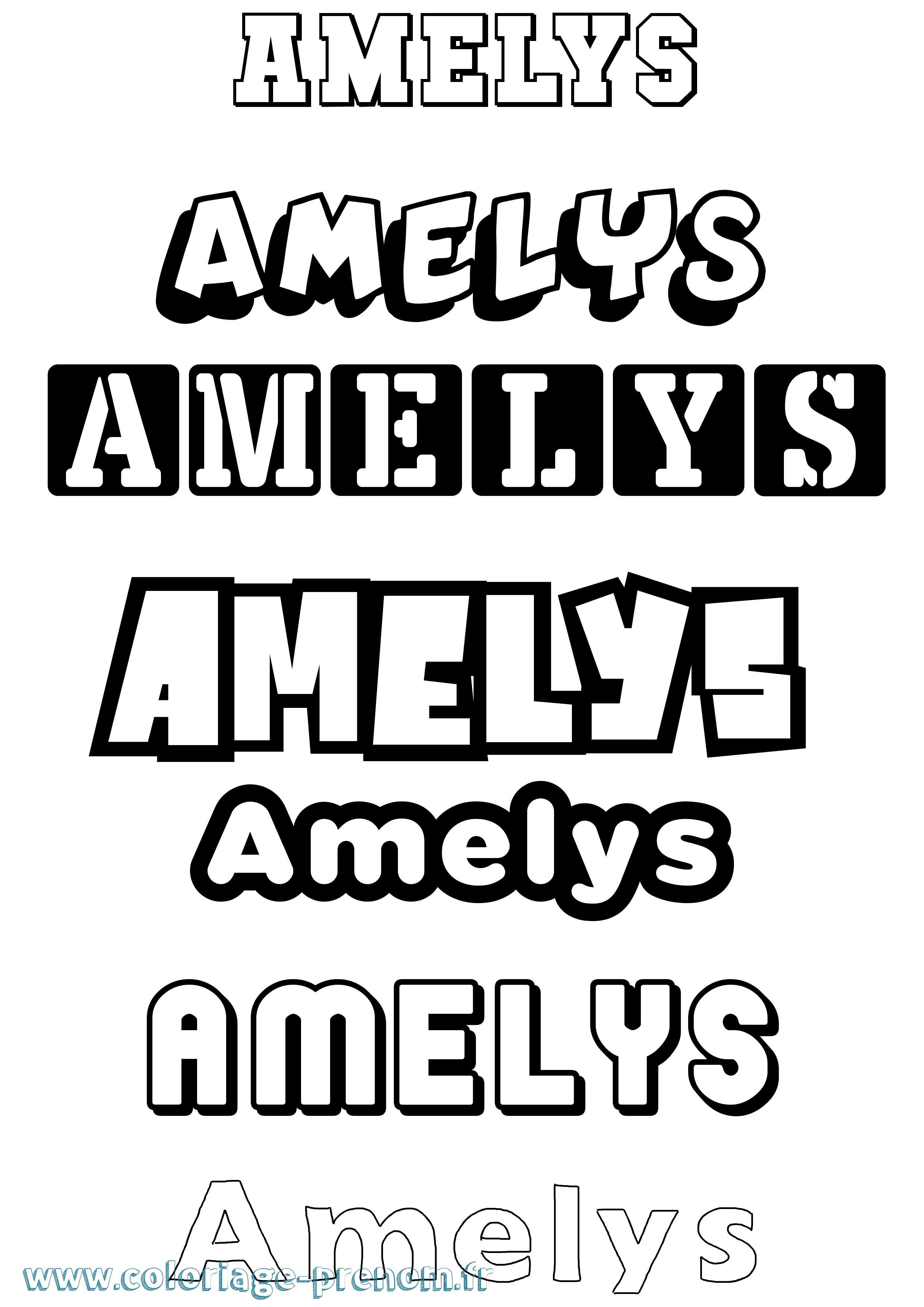 Coloriage Amelys Simple Coloriage prénom Amelys Simple