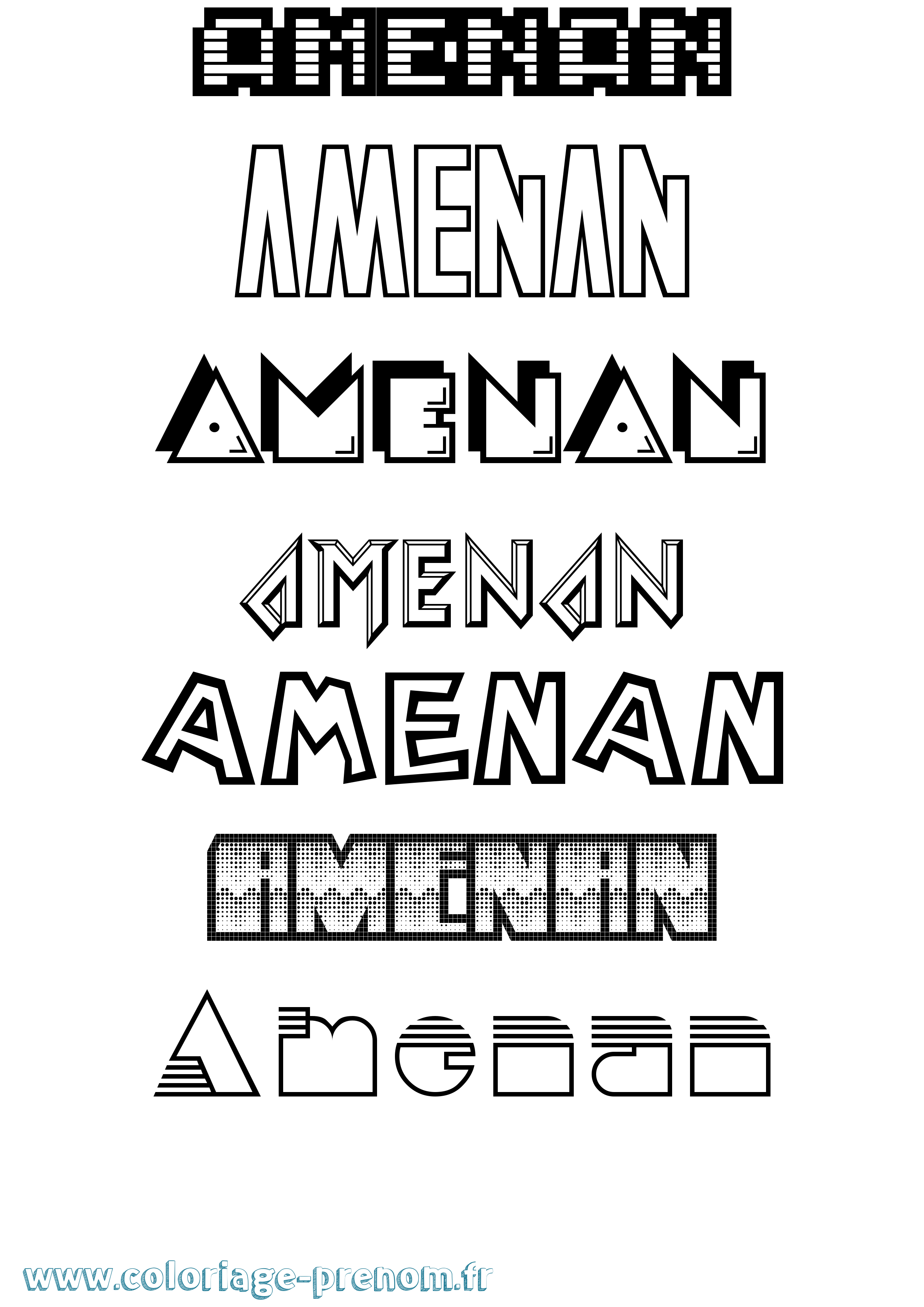 Coloriage Amenan Jeux Vidéos Coloriage prénom Amenan Jeux Vidéos