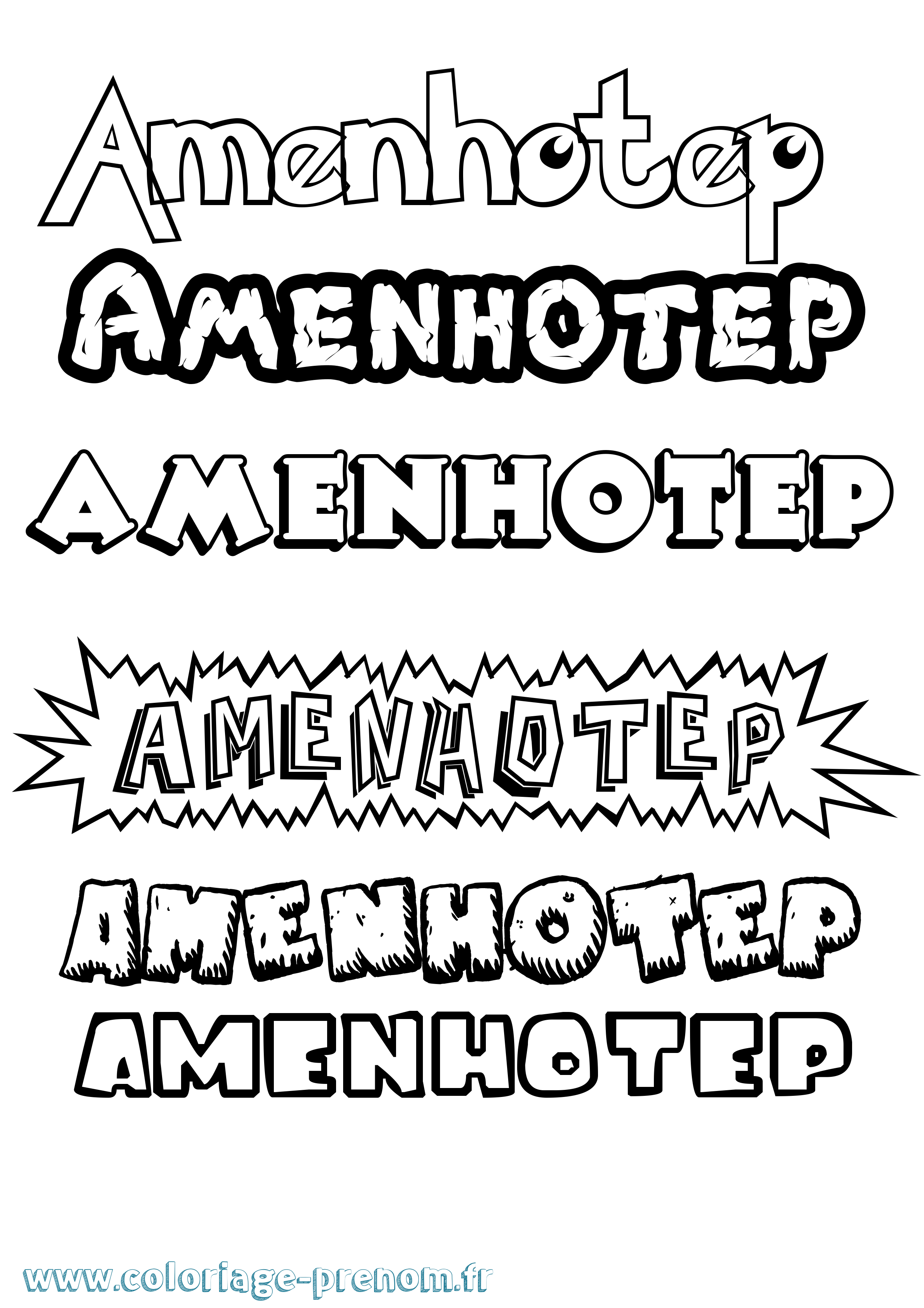 Coloriage Amenhotep Dessin Animé Coloriage prénom Amenhotep Dessin Animé