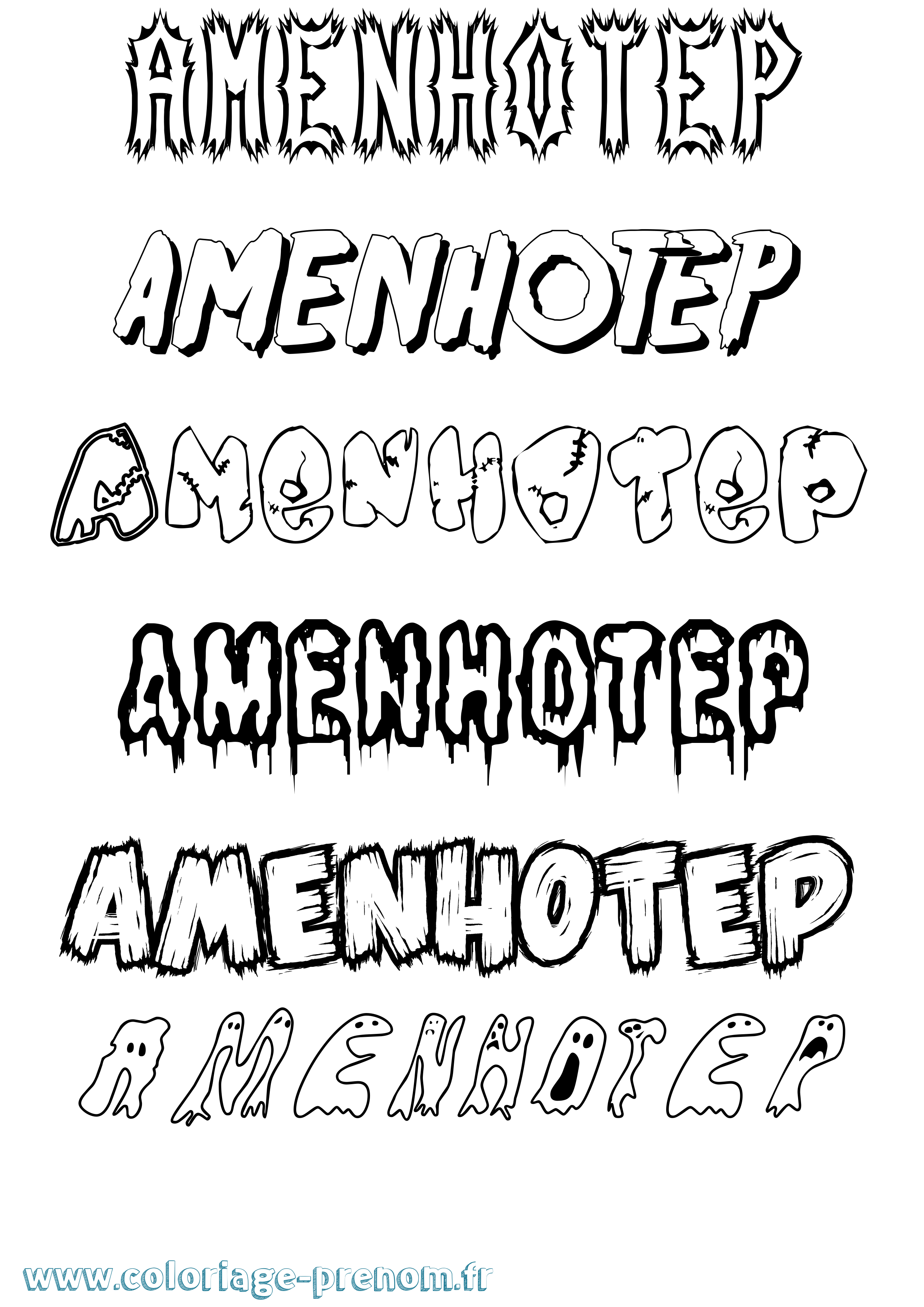 Coloriage Amenhotep Frisson Coloriage prénom Amenhotep Frisson