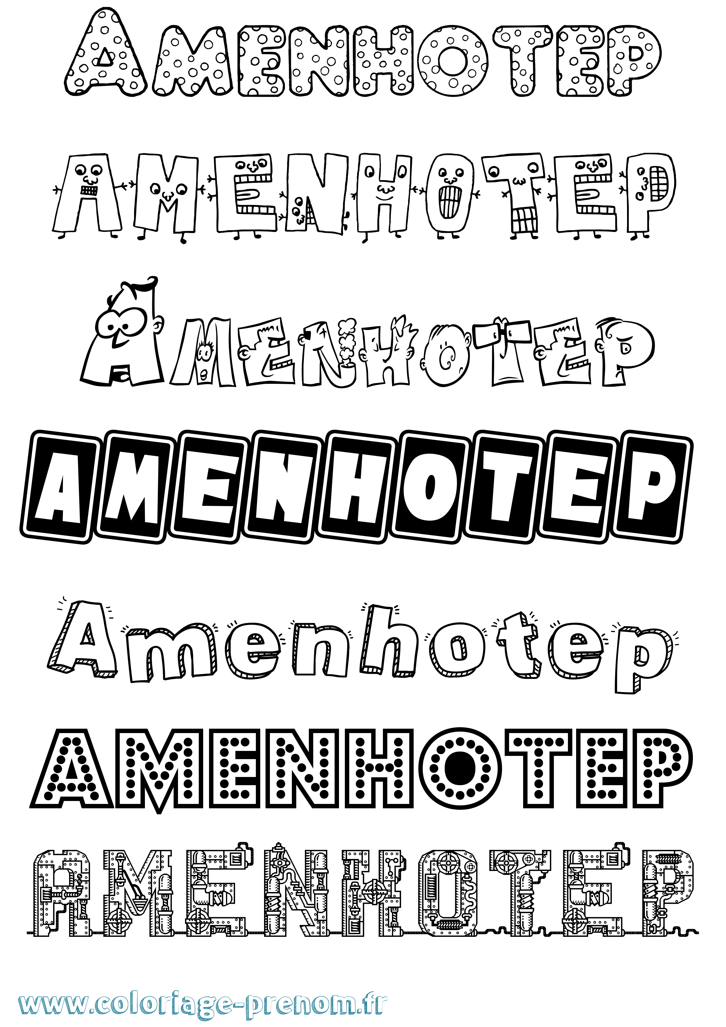 Coloriage Amenhotep Fun Coloriage prénom Amenhotep Fun