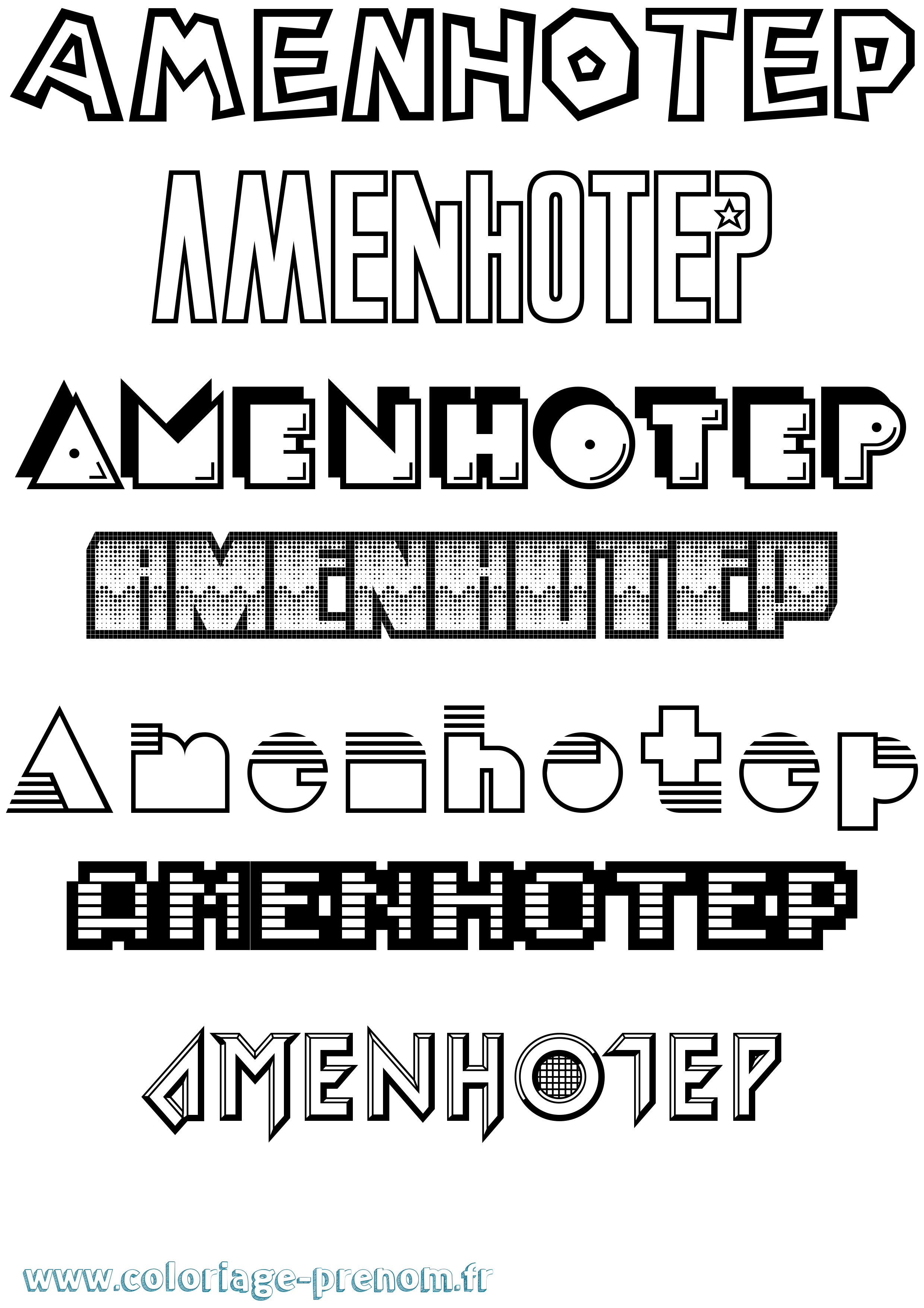 Coloriage Amenhotep Jeux Vidéos Coloriage prénom Amenhotep Jeux Vidéos