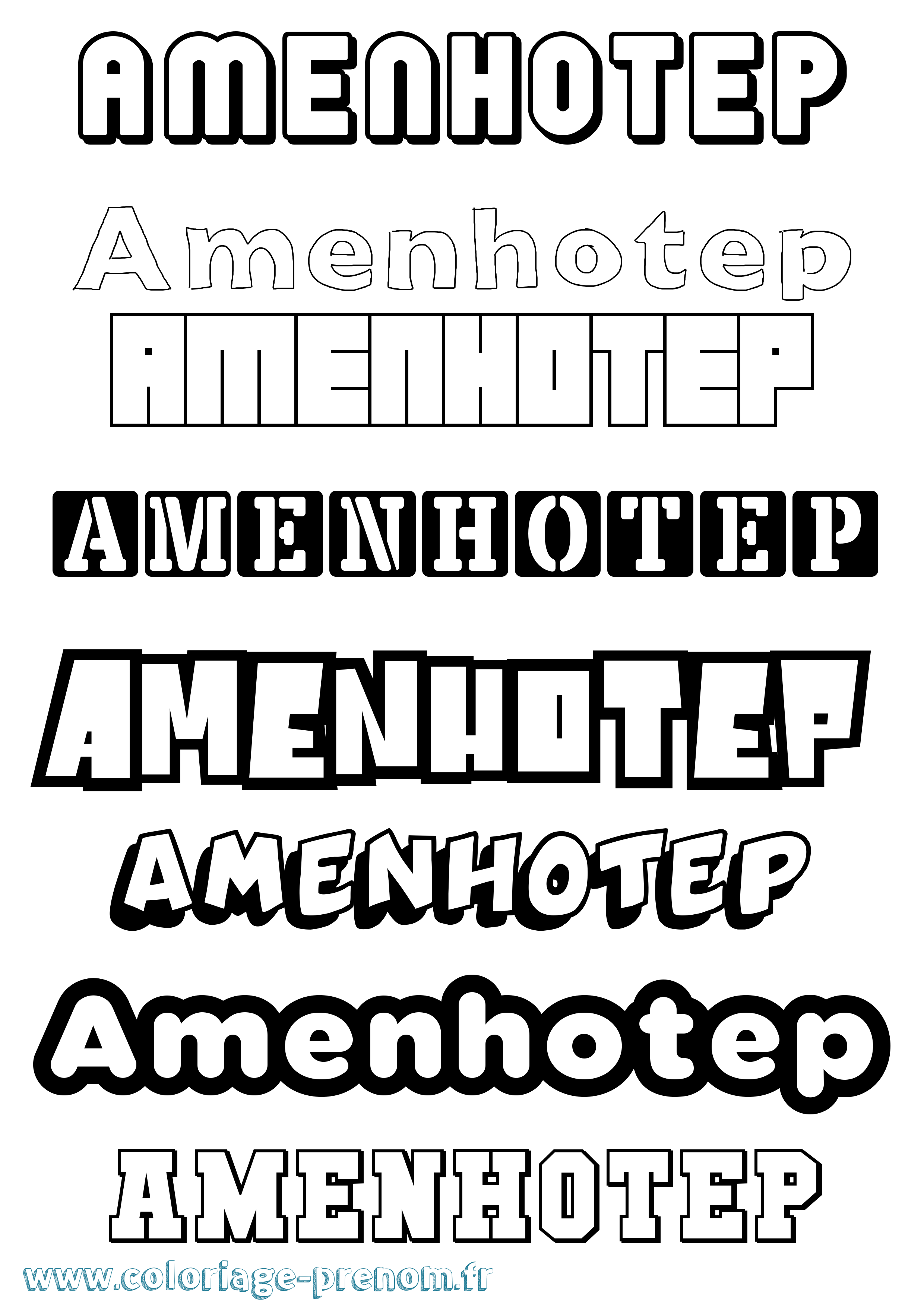 Coloriage Amenhotep Simple Coloriage prénom Amenhotep Simple