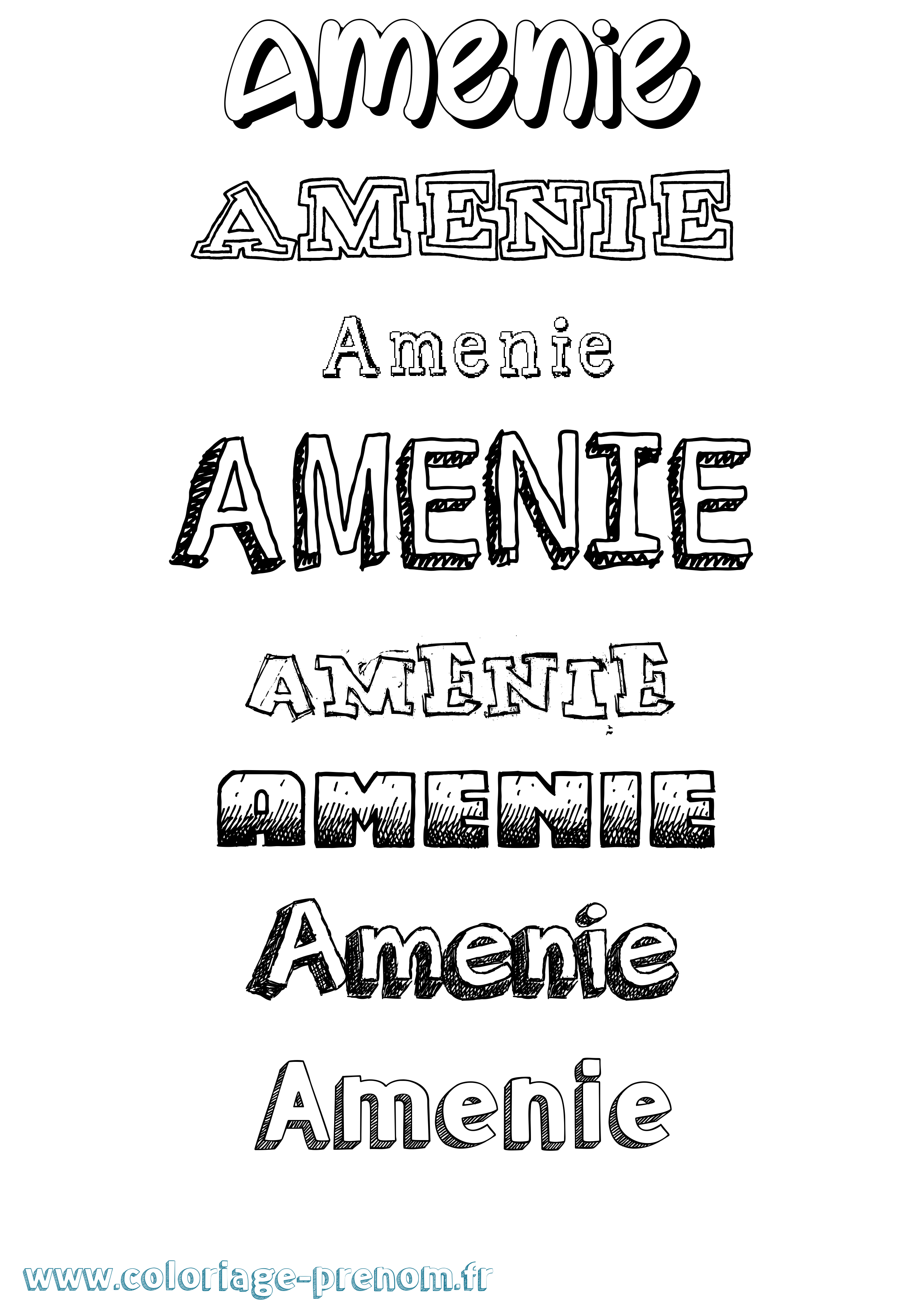 Coloriage Amenie Dessiné Coloriage prénom Amenie Dessiné