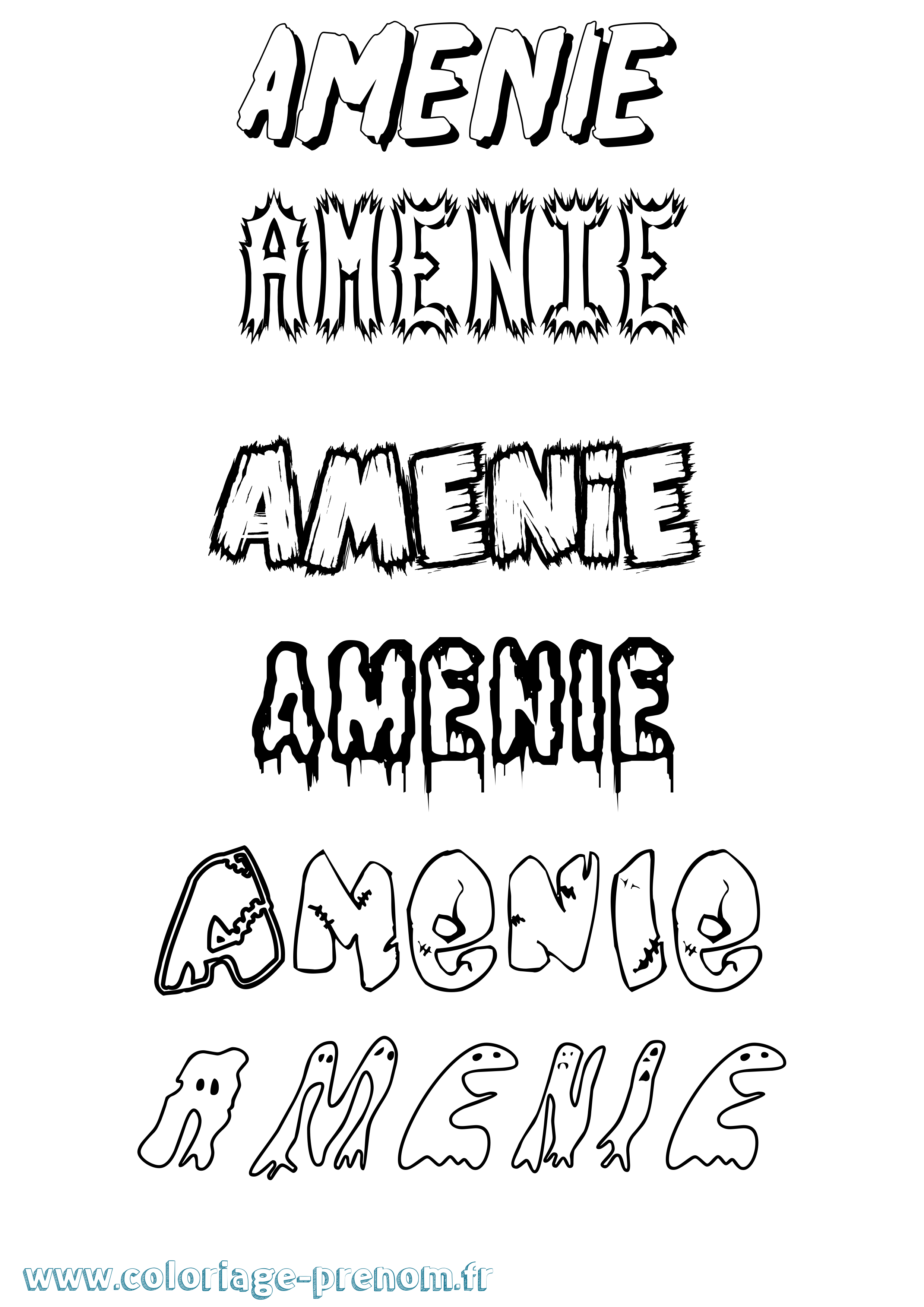 Coloriage Amenie Frisson Coloriage prénom Amenie Frisson