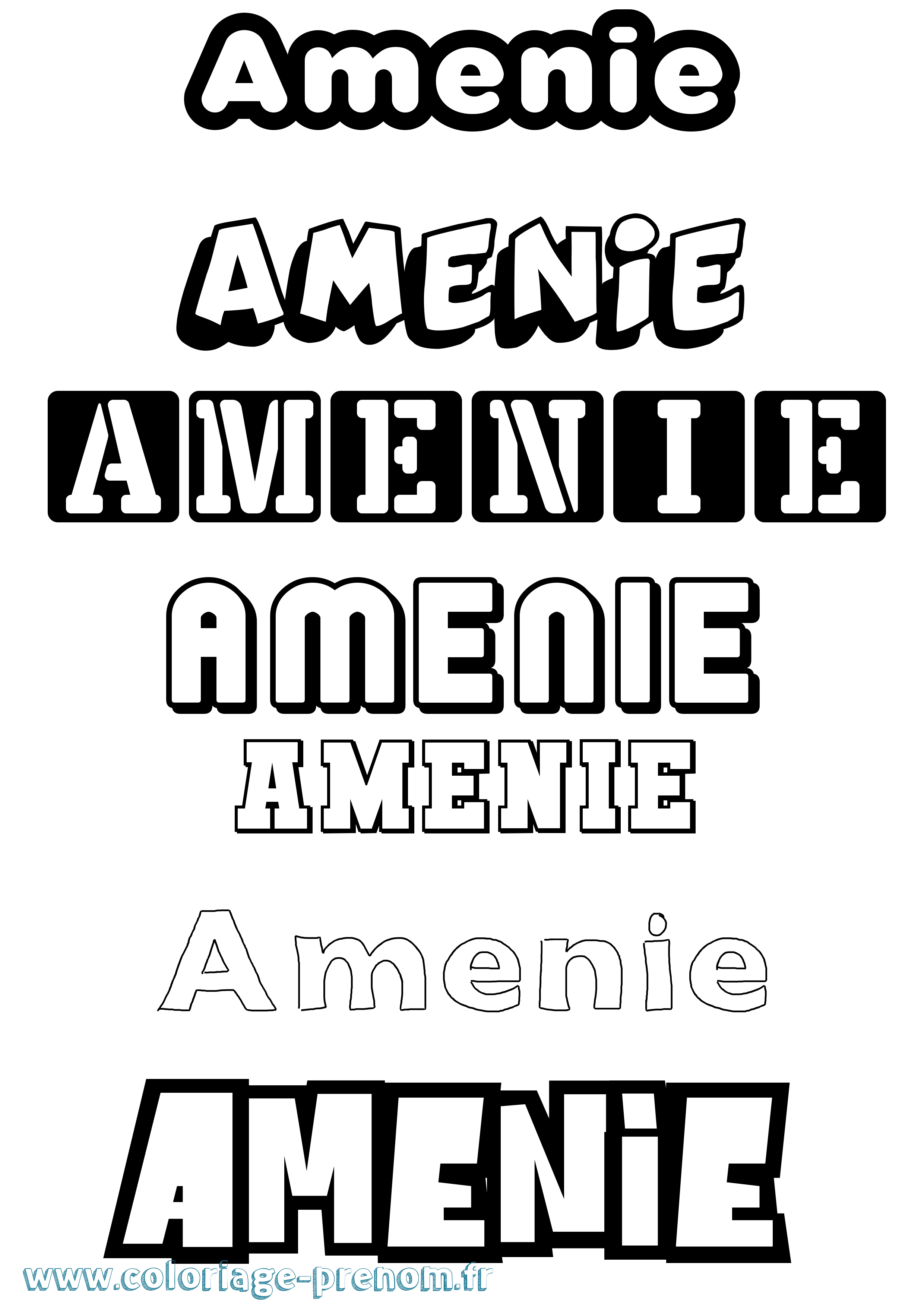 Coloriage Amenie Simple Coloriage prénom Amenie Simple