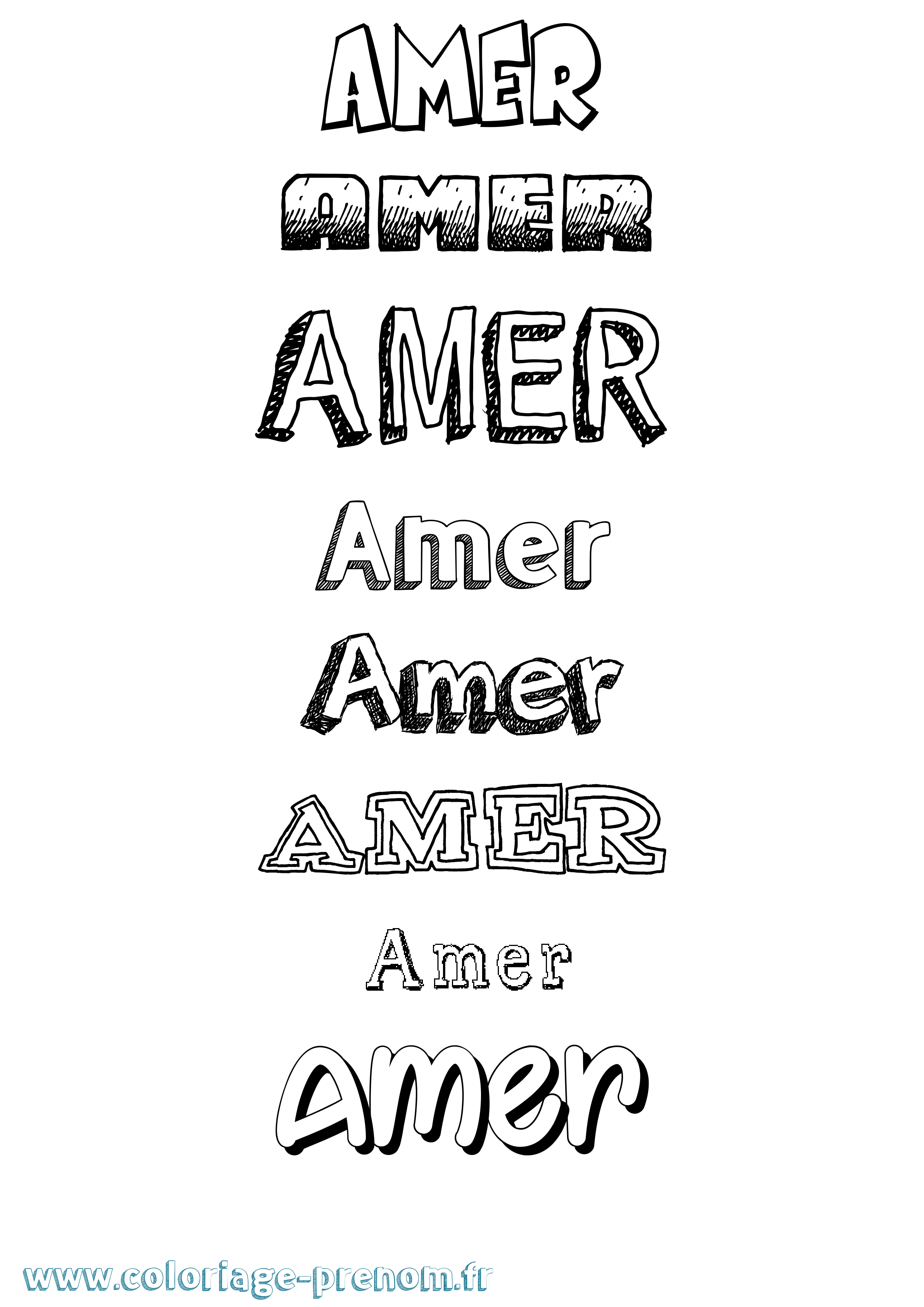 Coloriage Amer Dessiné Coloriage prénom Amer Dessiné
