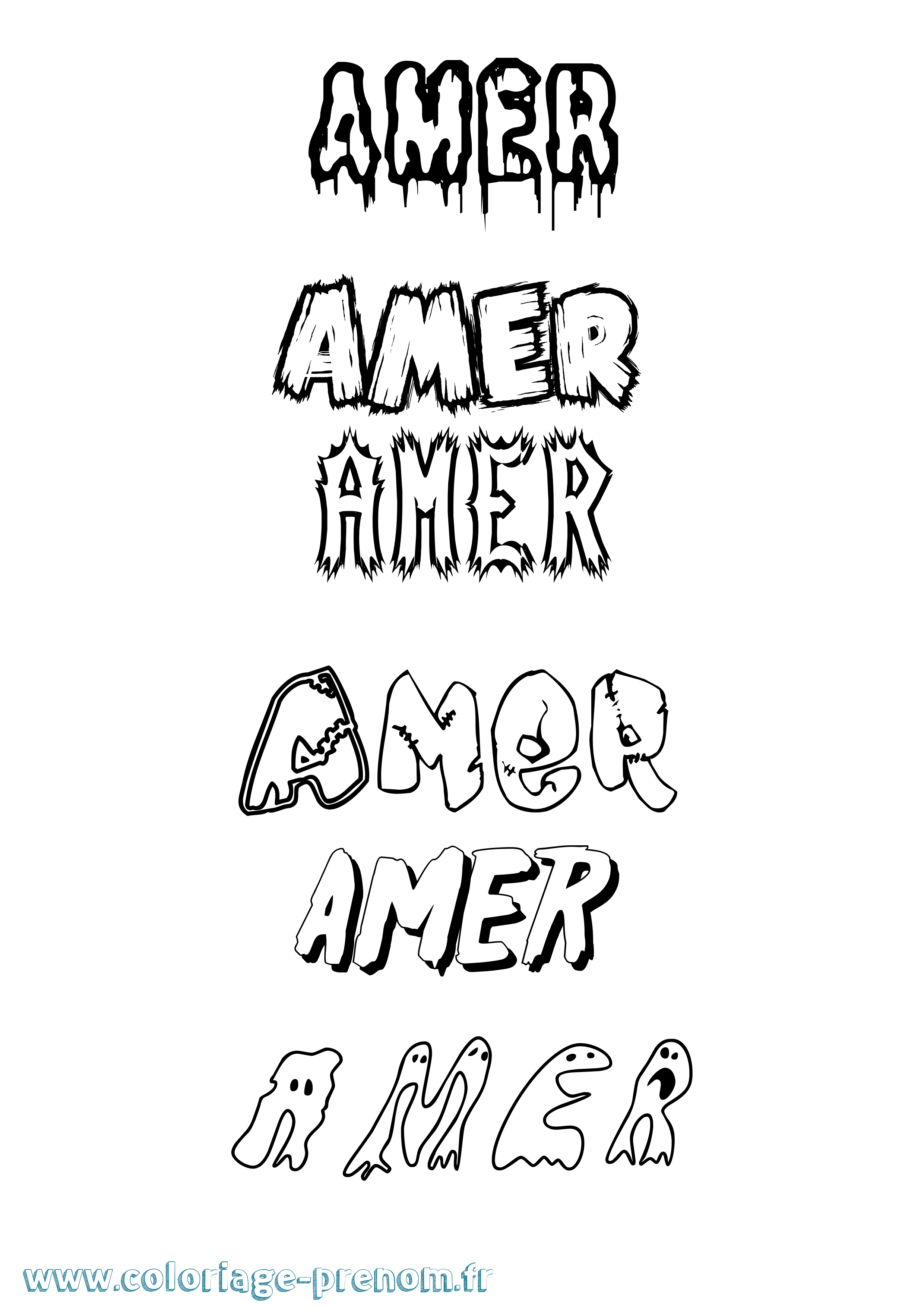 Coloriage Amer Frisson Coloriage prénom Amer Frisson