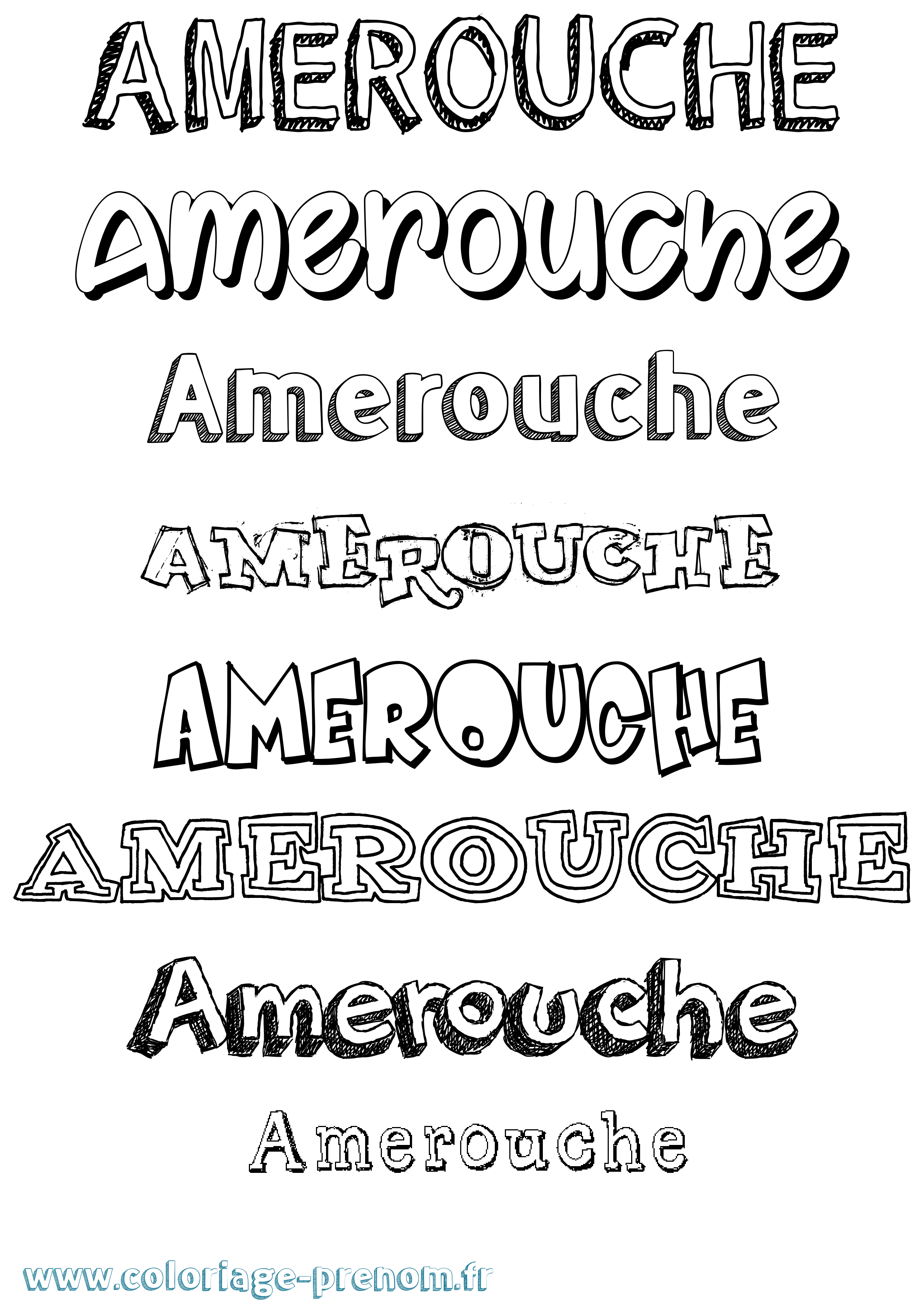Coloriage Amerouche Dessiné Coloriage prénom Amerouche Dessiné