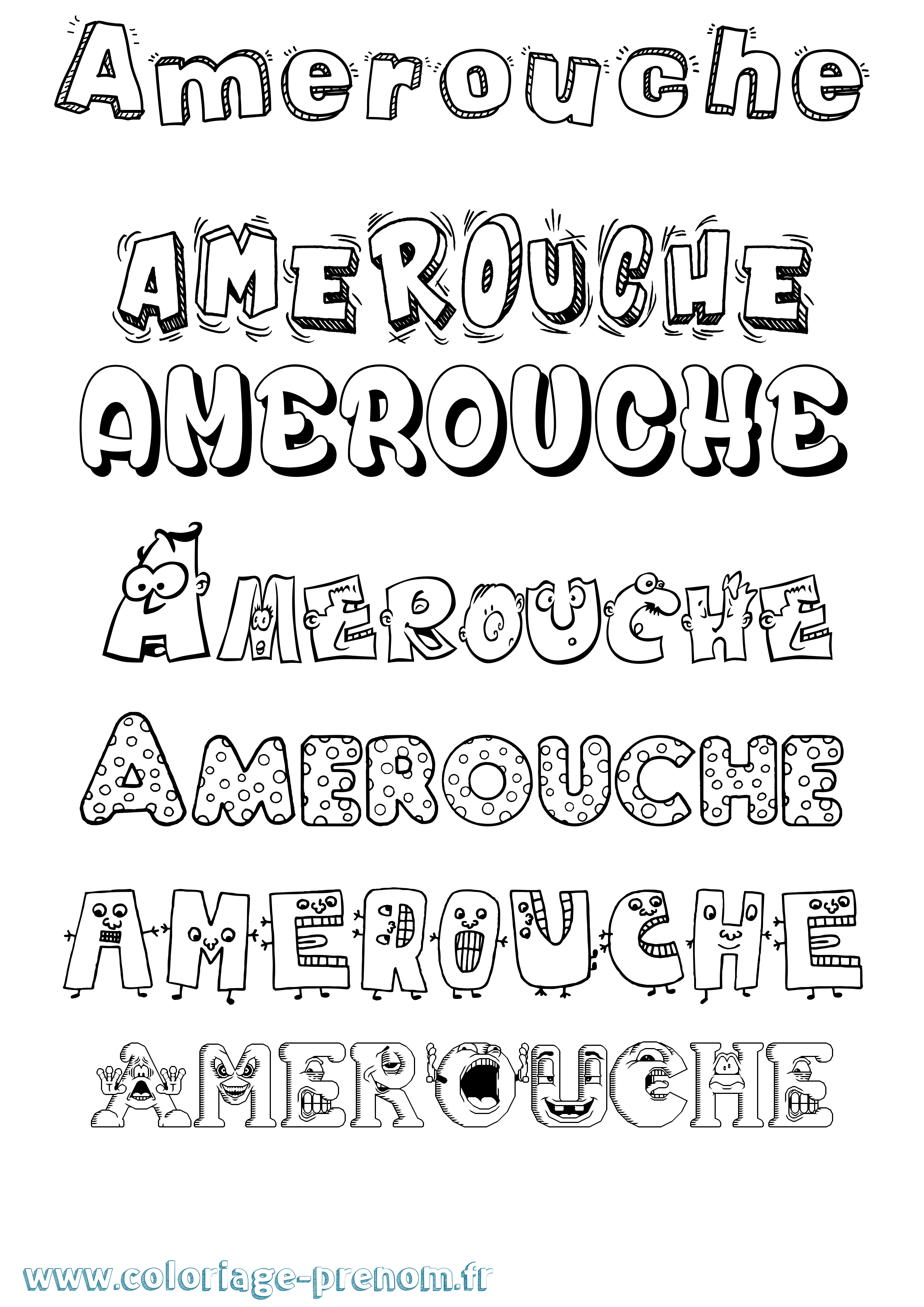 Coloriage Amerouche Fun Coloriage prénom Amerouche Fun