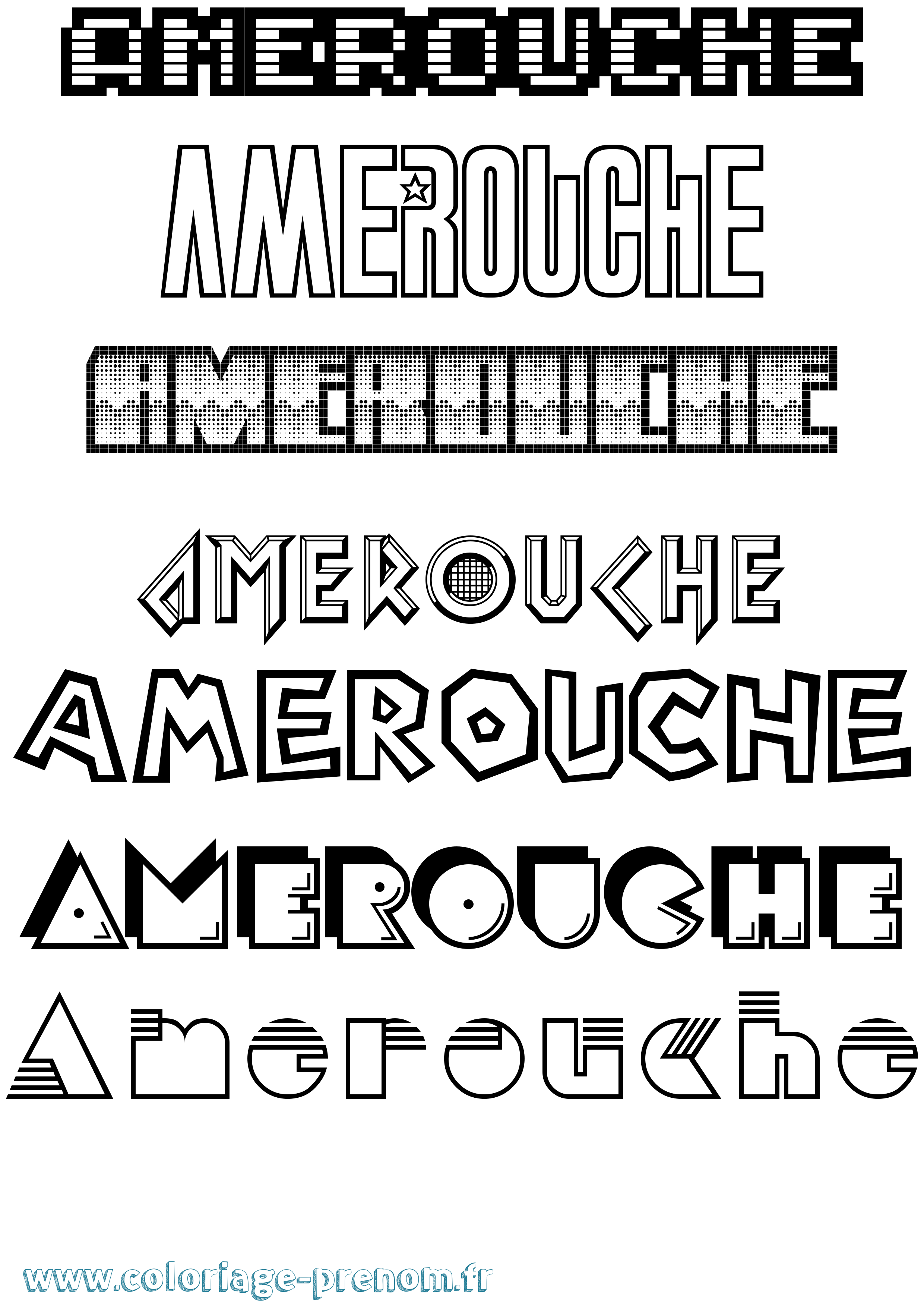Coloriage Amerouche Jeux Vidéos Coloriage prénom Amerouche Jeux Vidéos