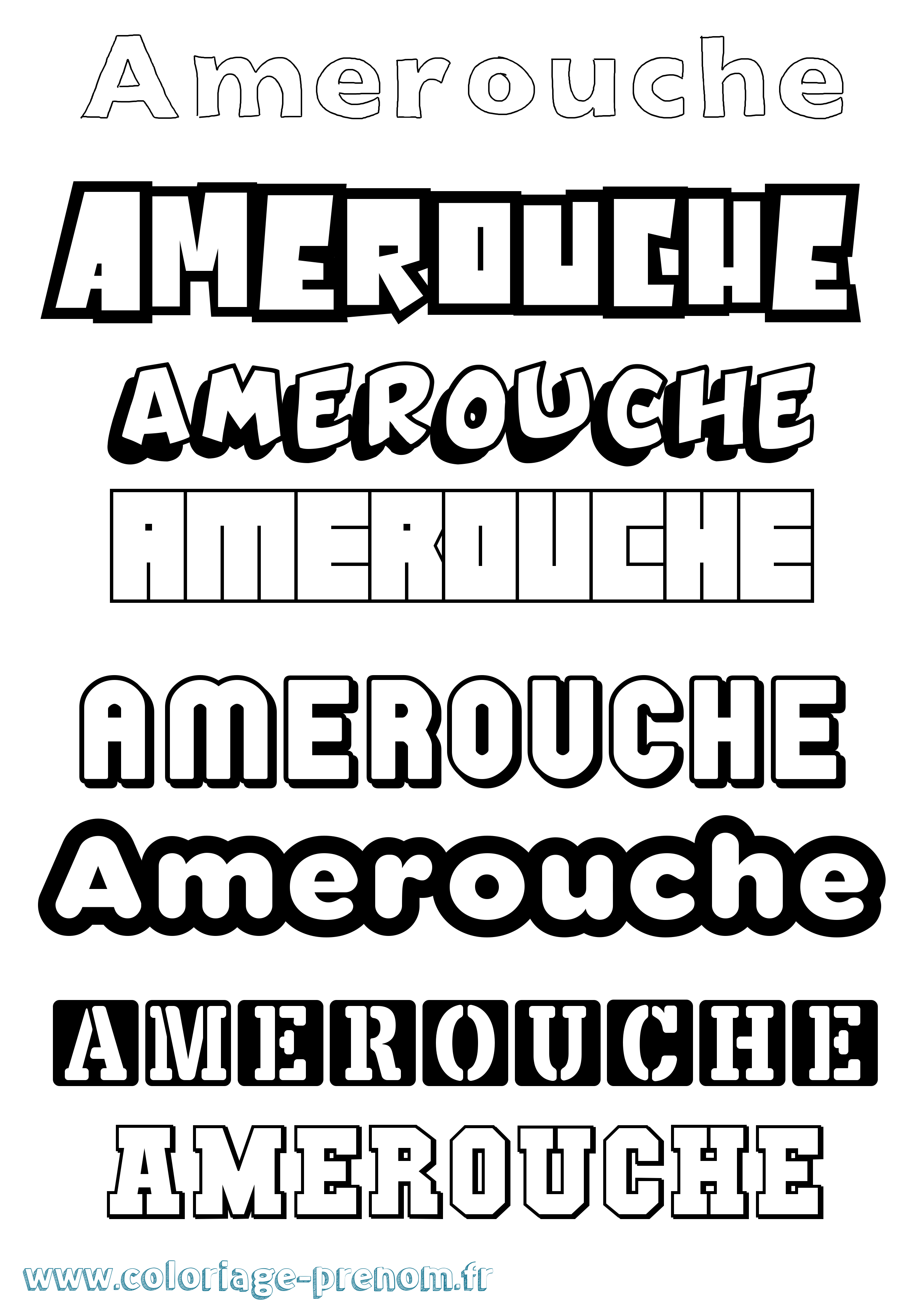 Coloriage Amerouche Simple Coloriage prénom Amerouche Simple