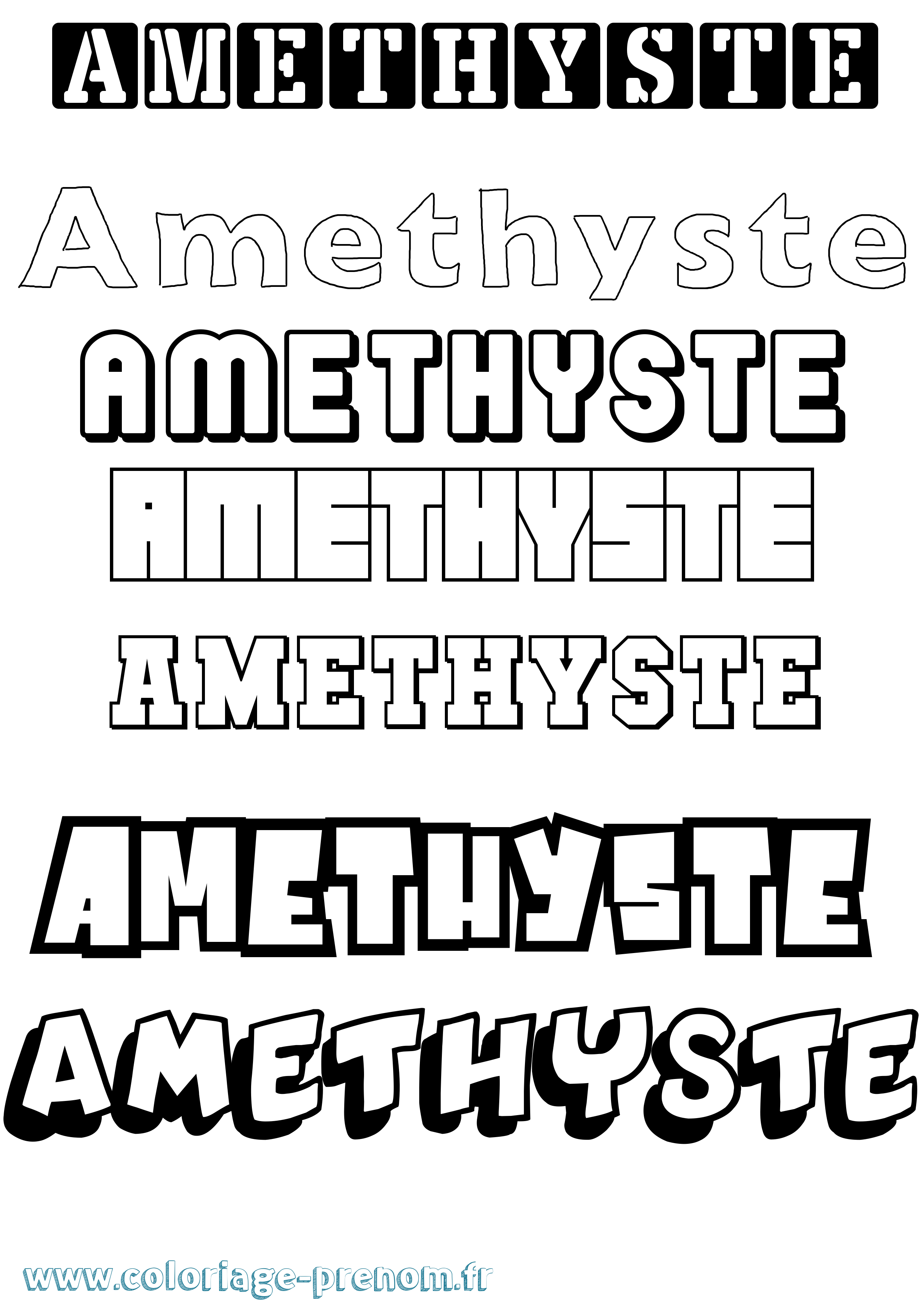 Coloriage Amethyste Simple Coloriage prénom Amethyste Simple