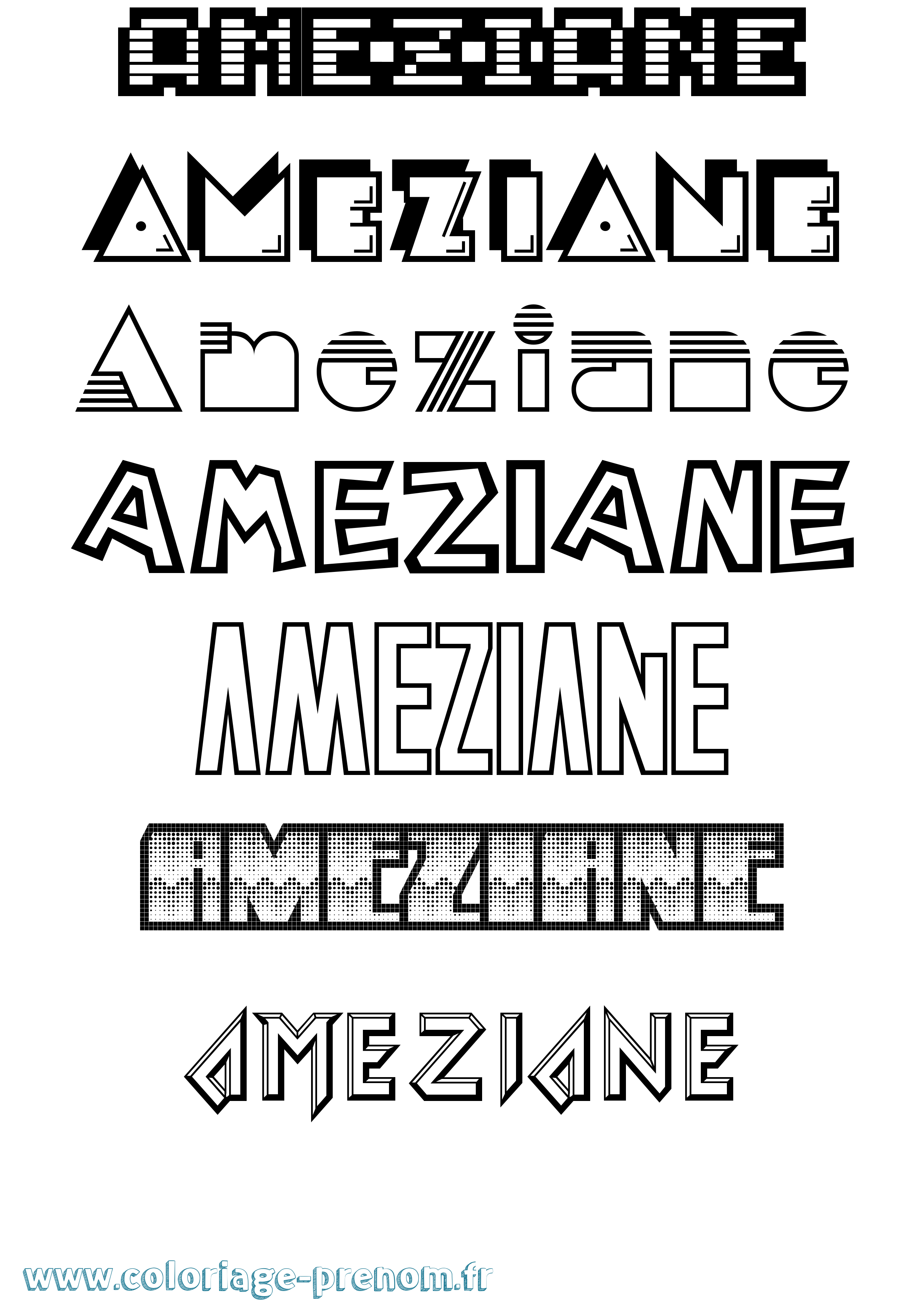 Coloriage Ameziane Jeux Vidéos Coloriage prénom Ameziane Jeux Vidéos