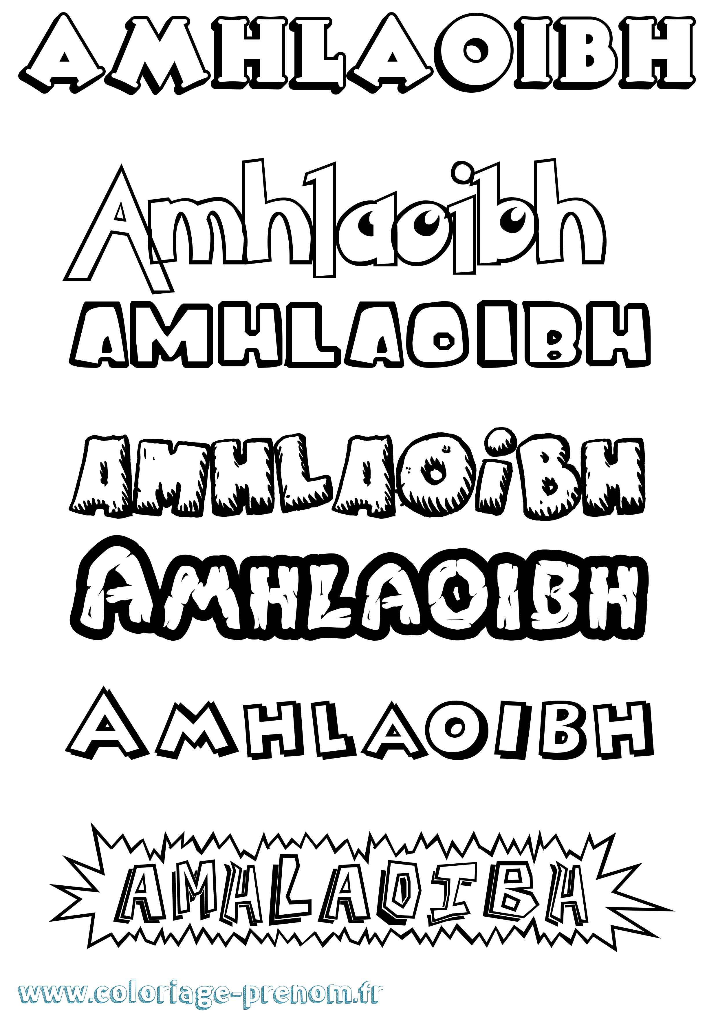 Coloriage Amhlaoibh Dessin Animé Coloriage prénom Amhlaoibh Dessin Animé
