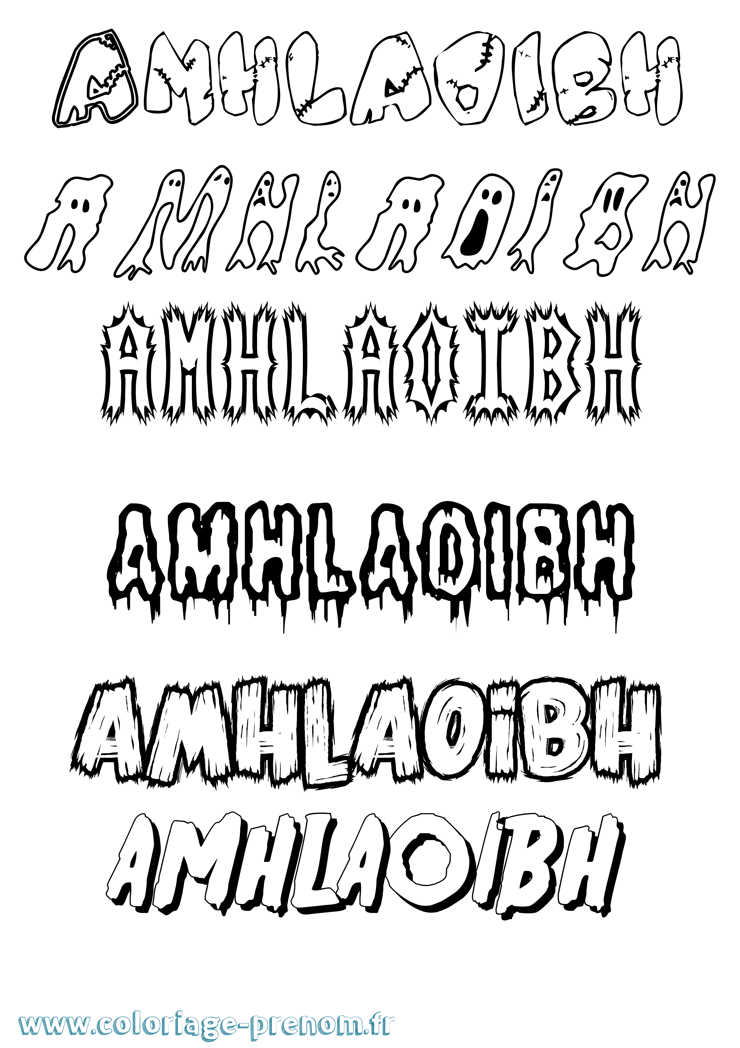 Coloriage Amhlaoibh Frisson Coloriage prénom Amhlaoibh Frisson
