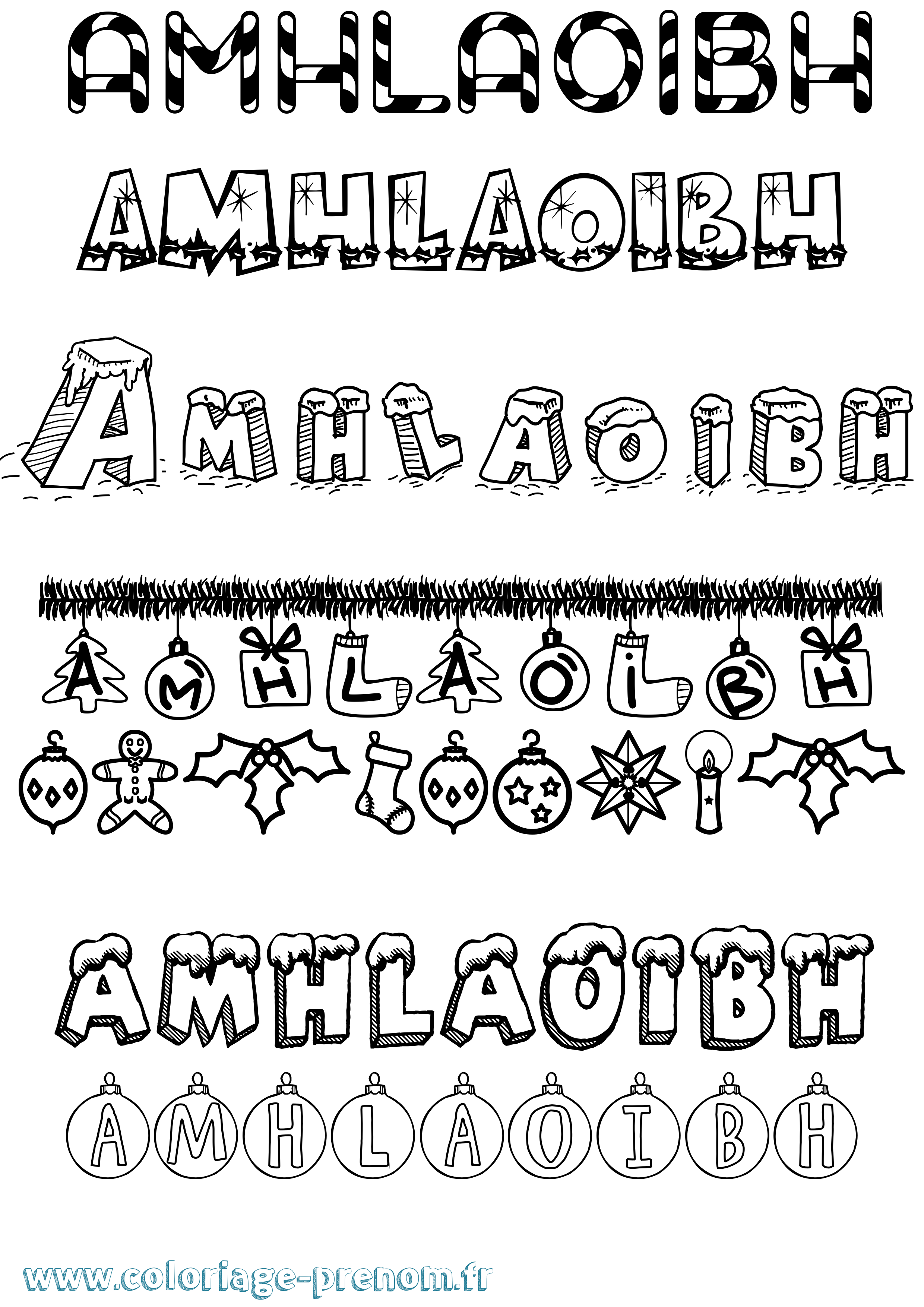 Coloriage Amhlaoibh Noël Coloriage prénom Amhlaoibh Noël