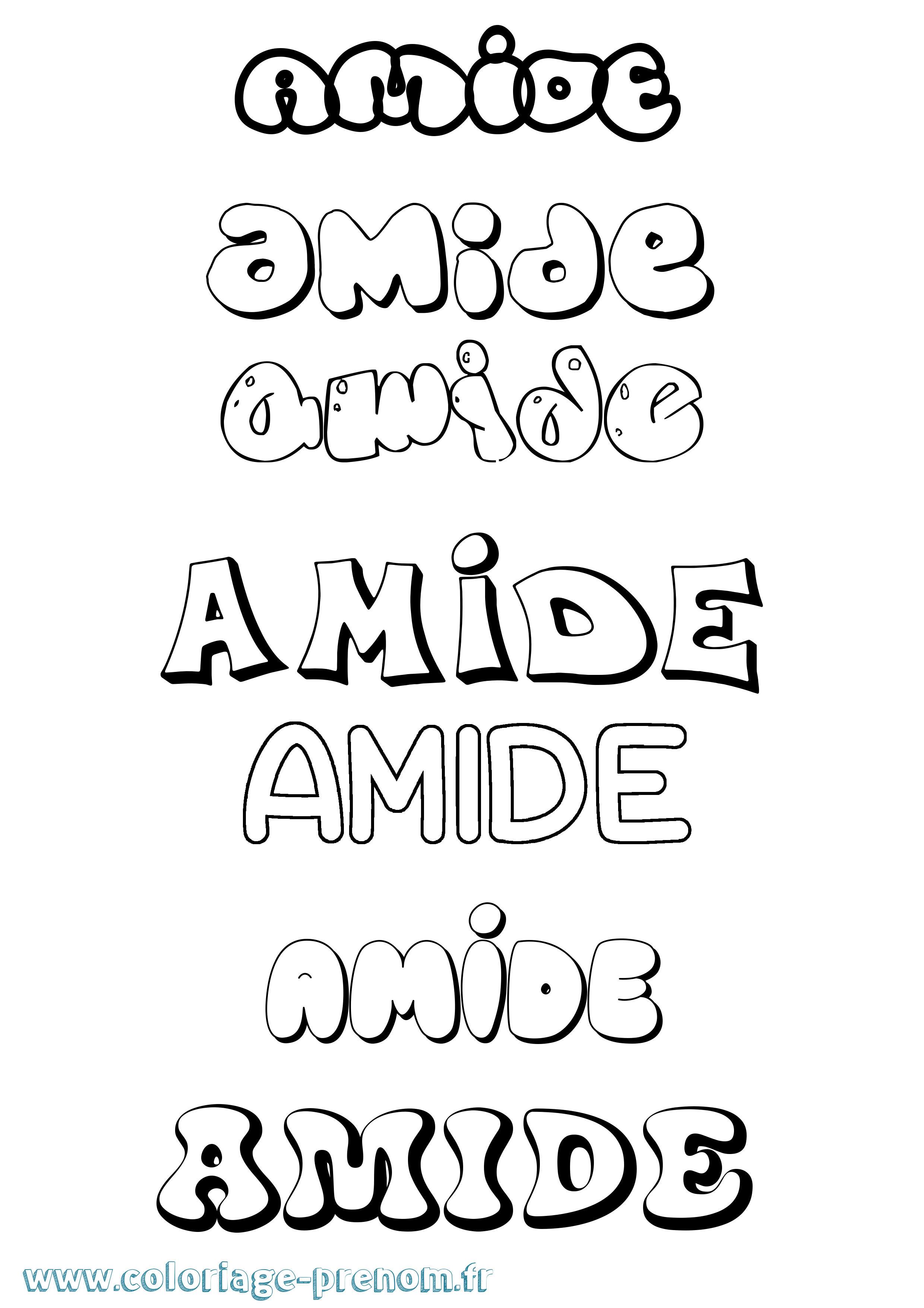 Coloriage Amide Bubble Coloriage prénom Amide Bubble