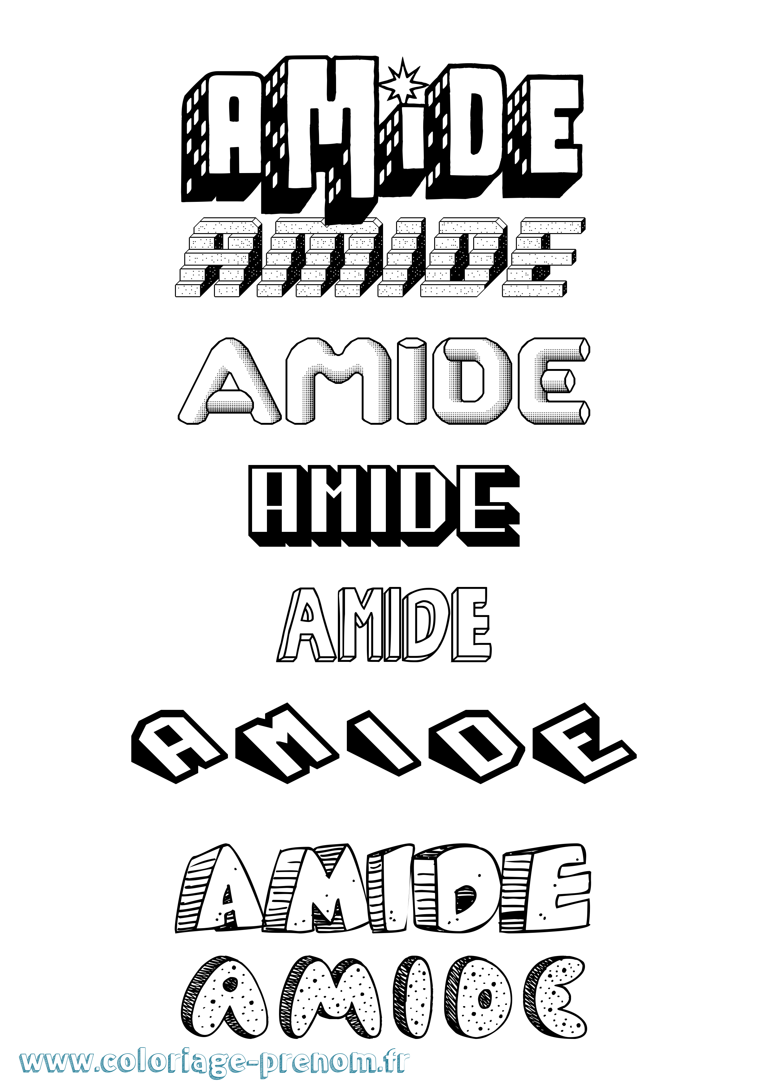 Coloriage Amide Effet 3D Coloriage prénom Amide Effet 3D