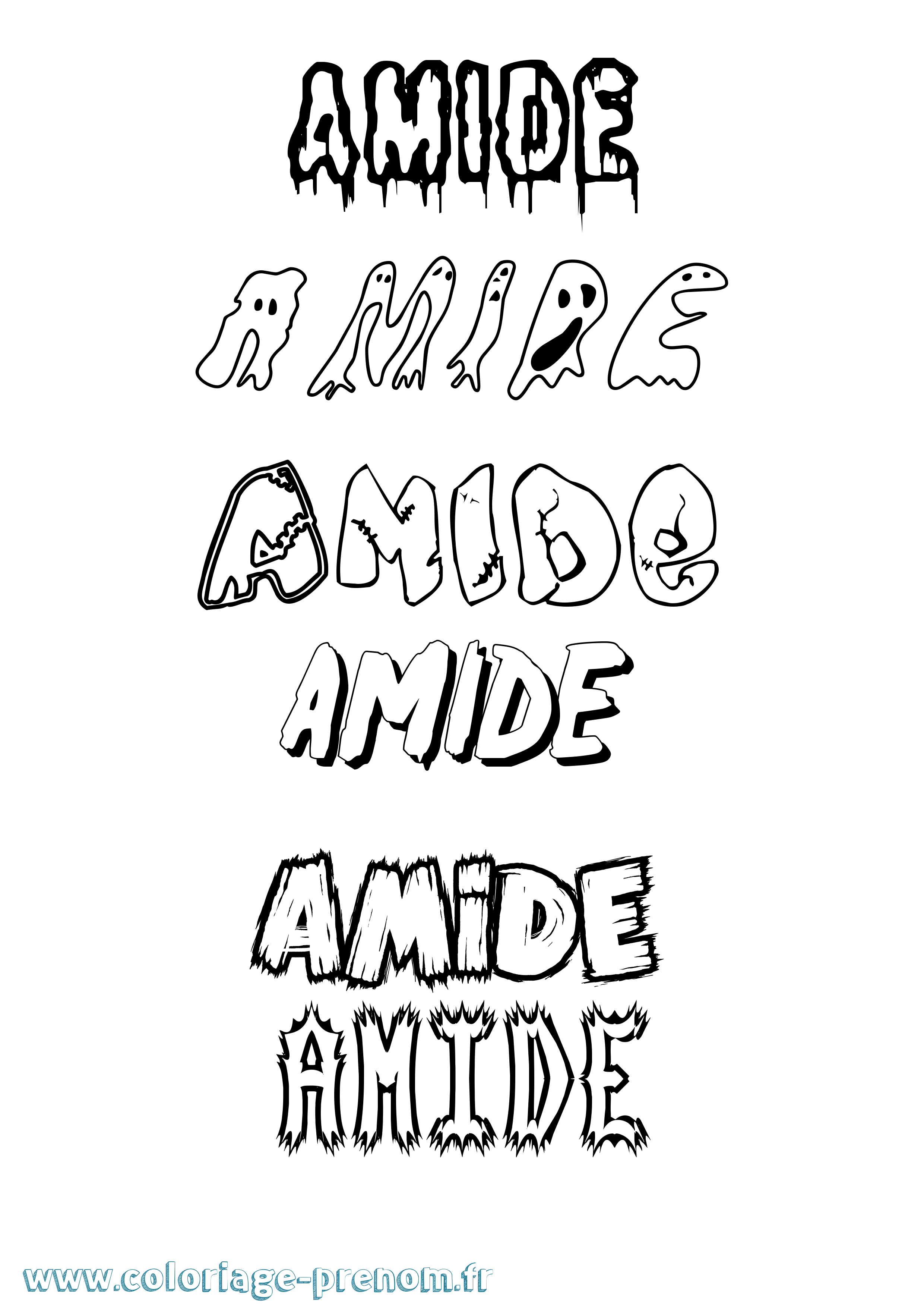 Coloriage Amide Frisson Coloriage prénom Amide Frisson