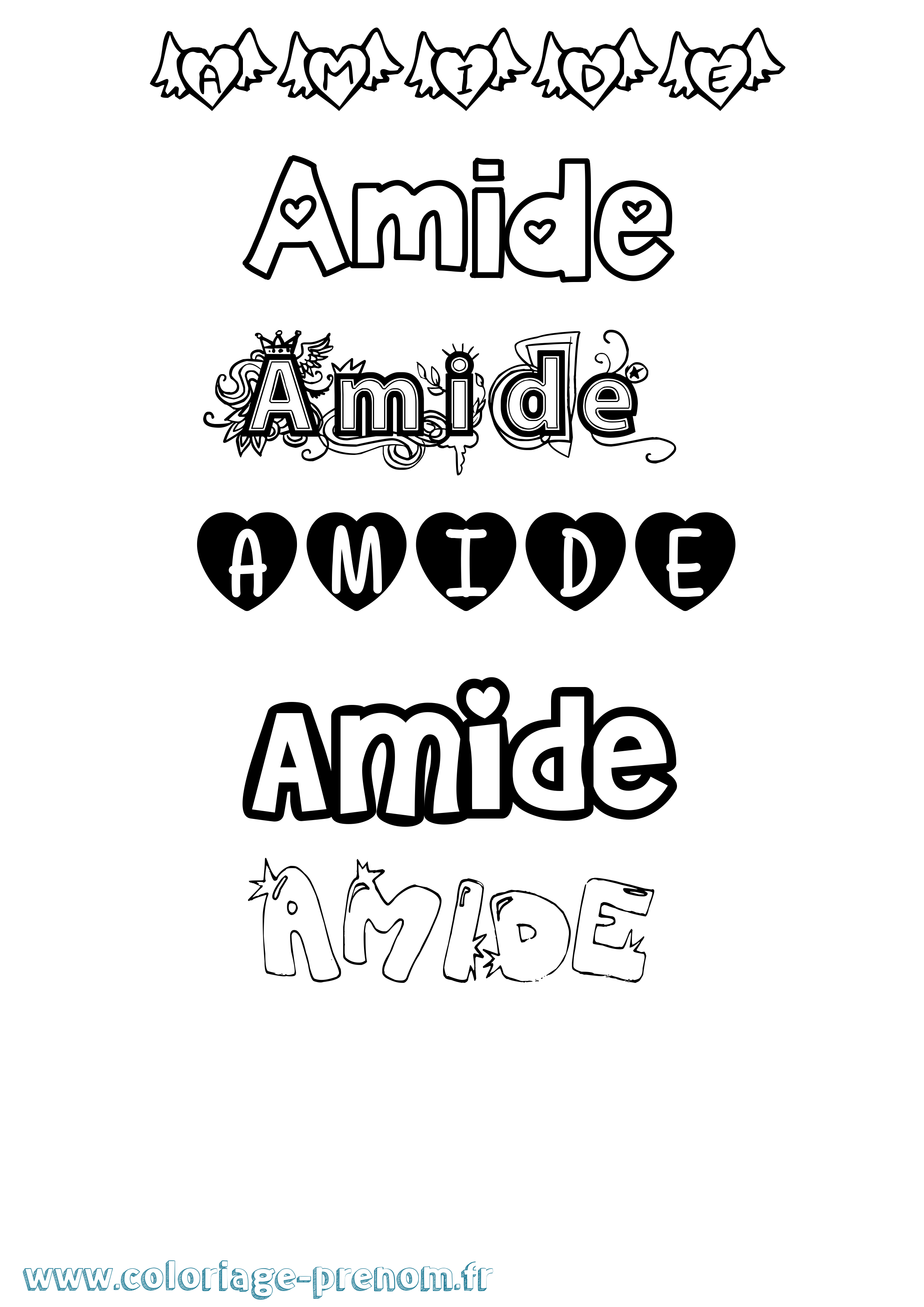 Coloriage Amide Girly Coloriage prénom Amide Girly