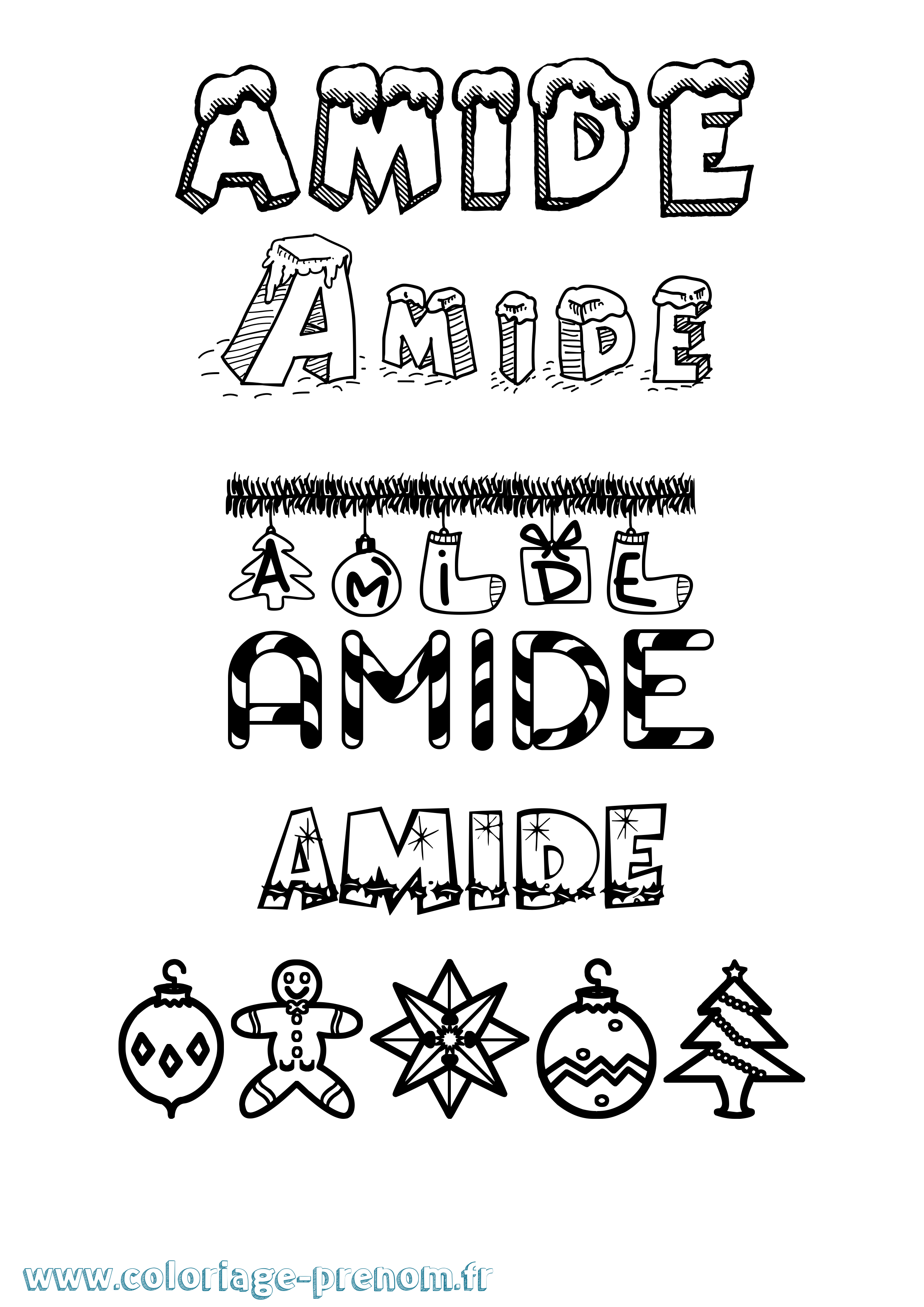 Coloriage Amide Noël Coloriage prénom Amide Noël