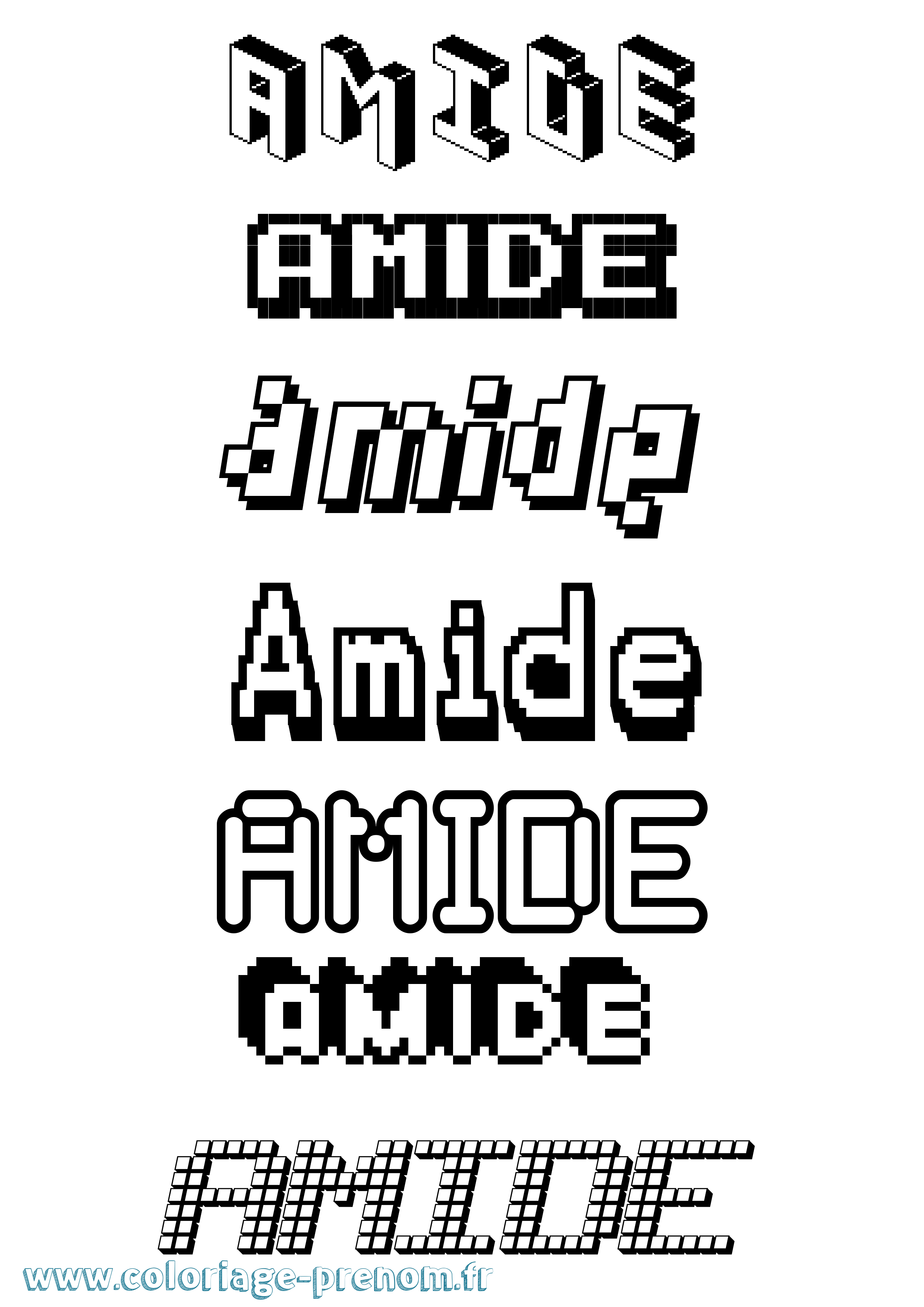 Coloriage Amide Pixel Coloriage prénom Amide Pixel