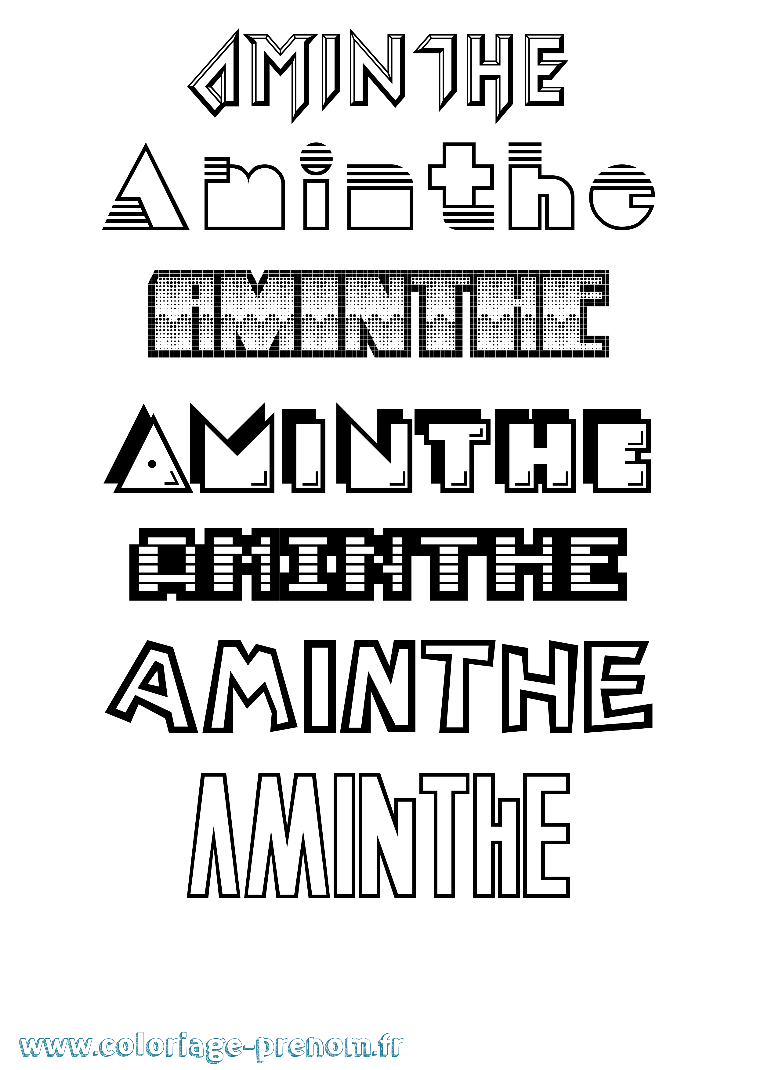 Coloriage Aminthe Jeux Vidéos Coloriage prénom Aminthe Jeux Vidéos