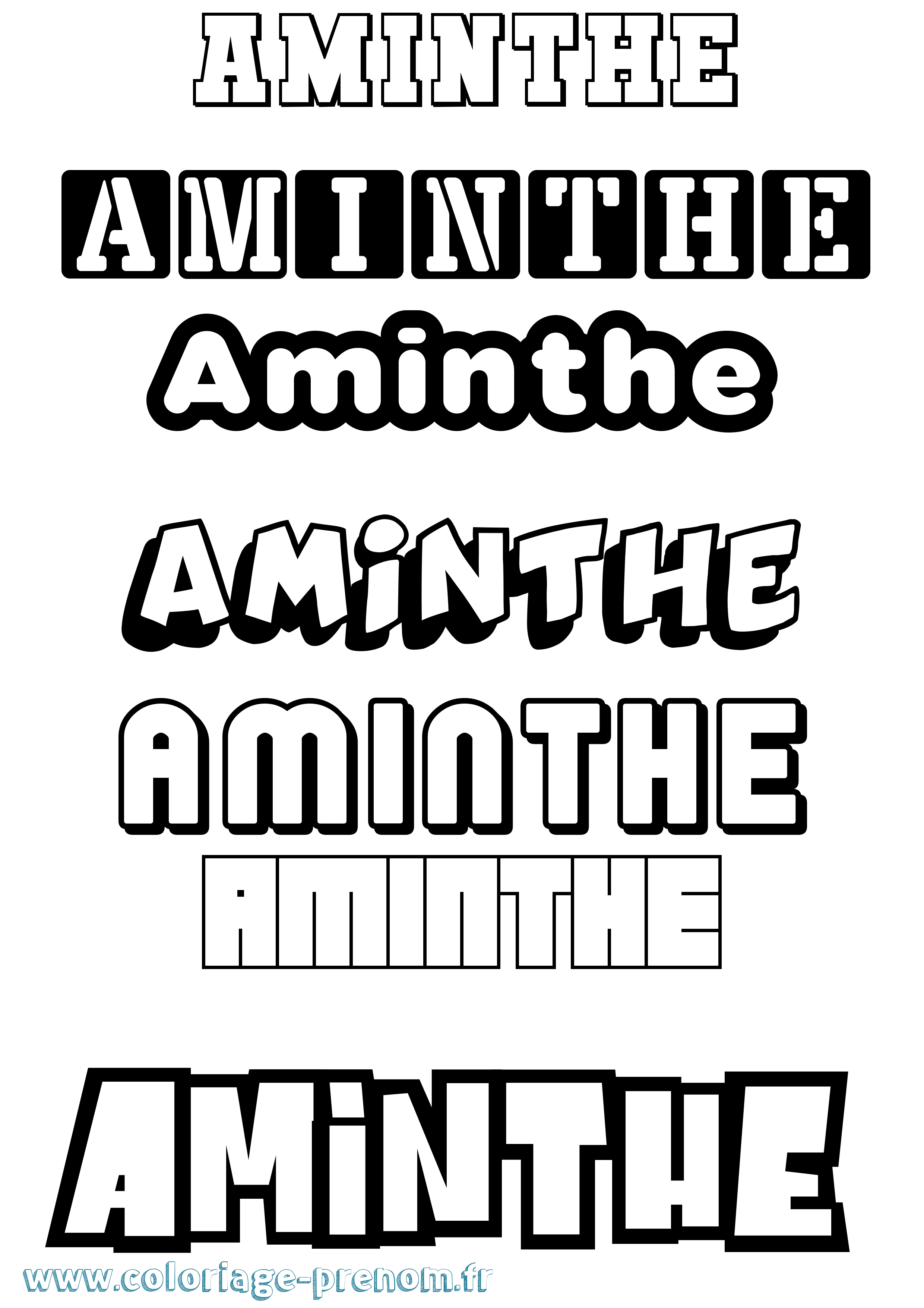 Coloriage Aminthe Simple Coloriage prénom Aminthe Simple
