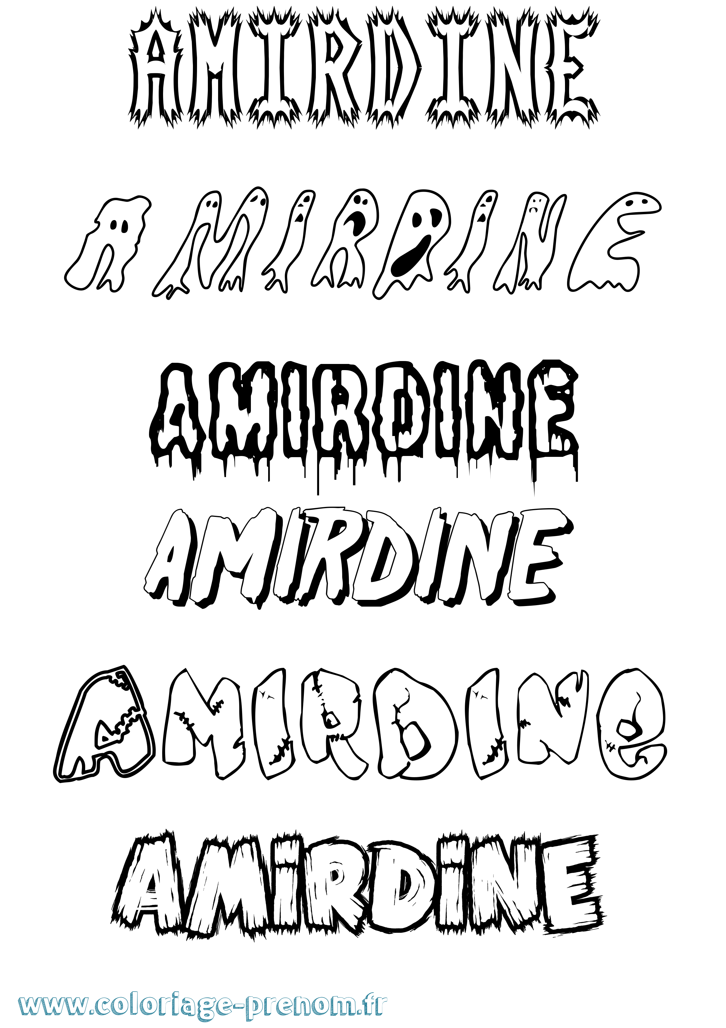 Coloriage Amirdine Frisson Coloriage prénom Amirdine Frisson